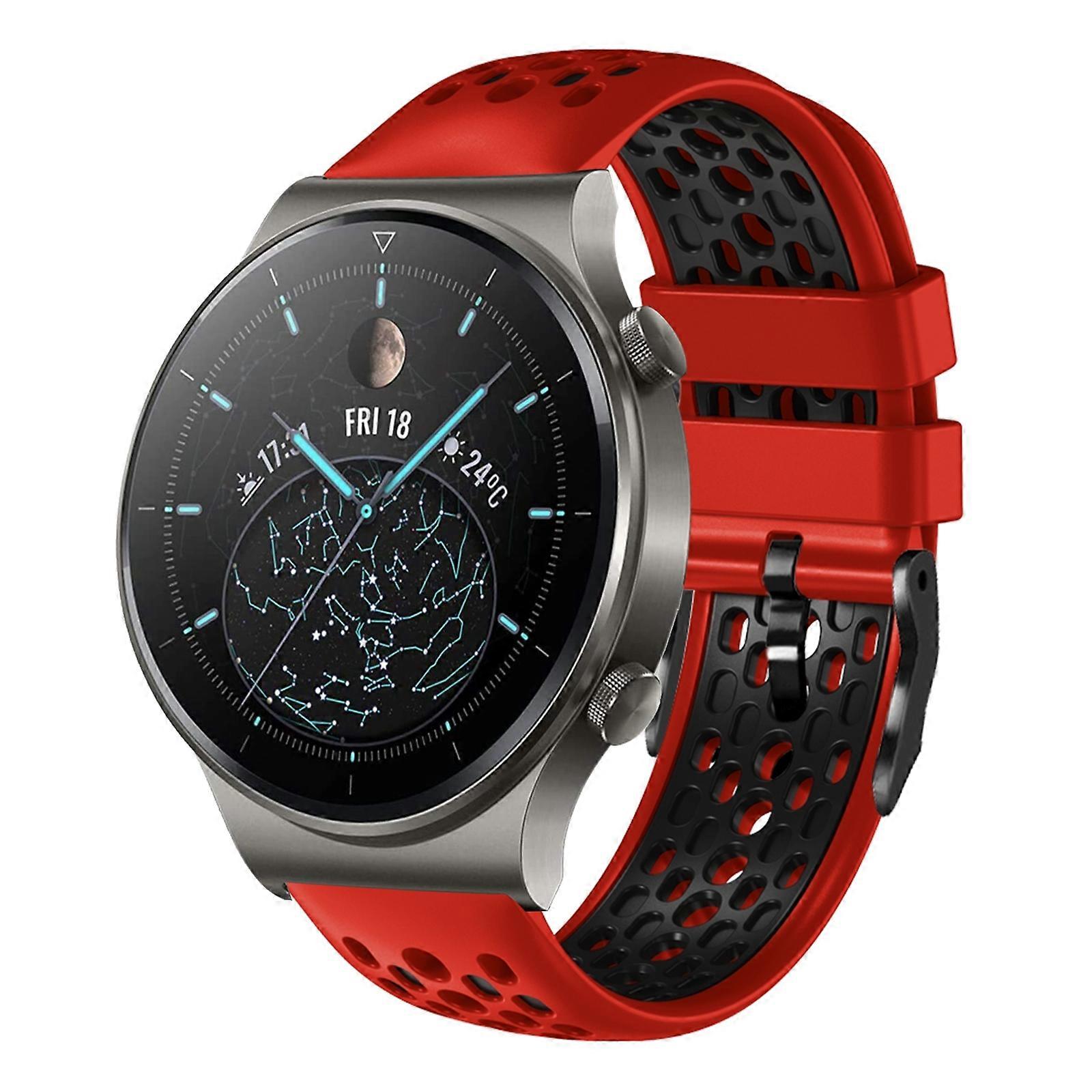 For Huawei Watch GT2 Pro 22mm Two-Color Breathable Silicone Watch Band