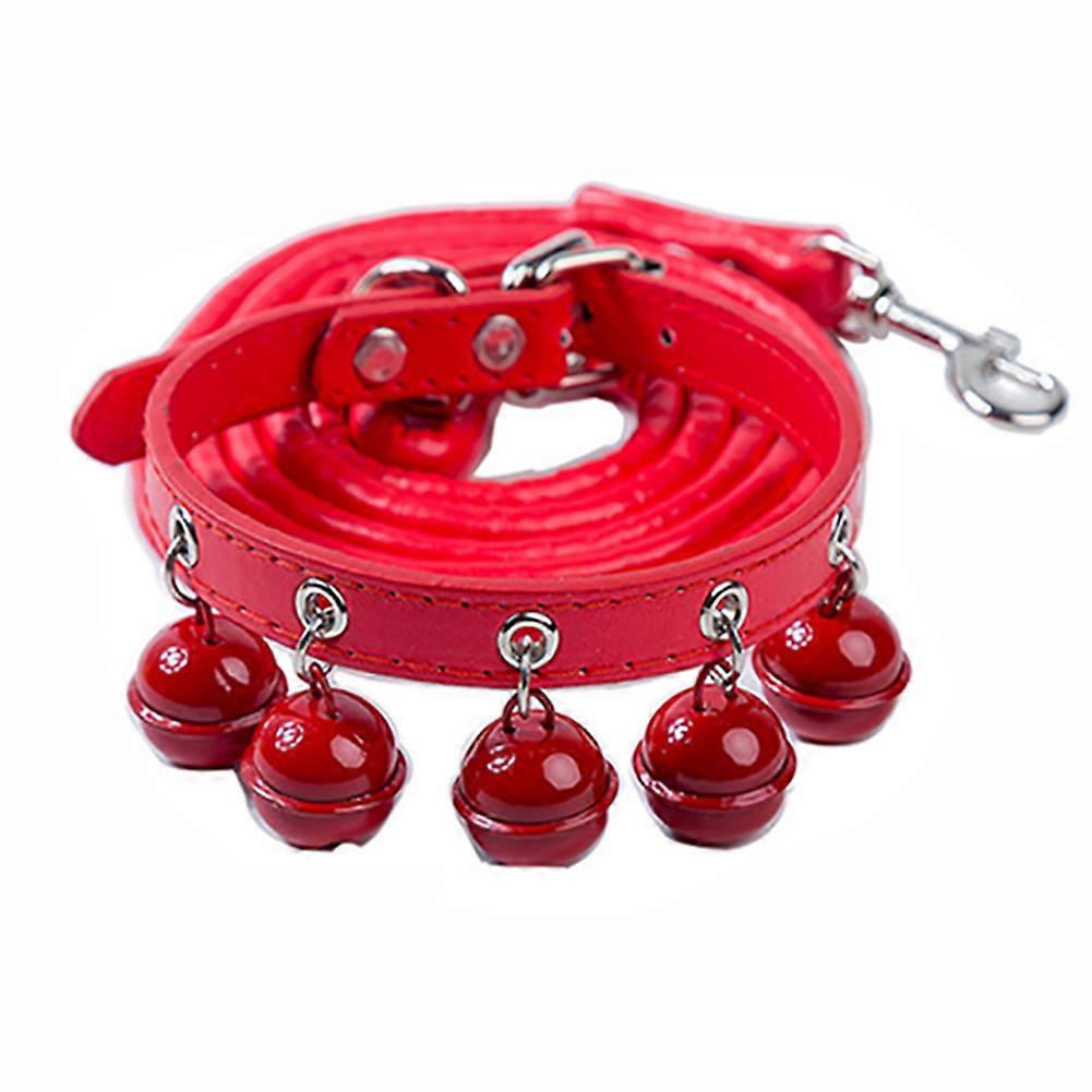 PU Leather Puppy Collar with Bell for Pets