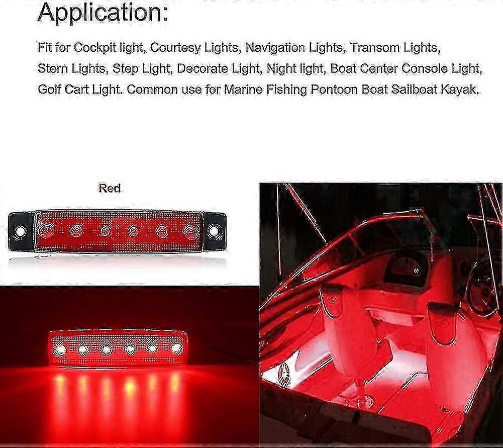 10 Pack Marine Boat LED Lights, Durable Waterproof Deck Interior Lighting for Ships