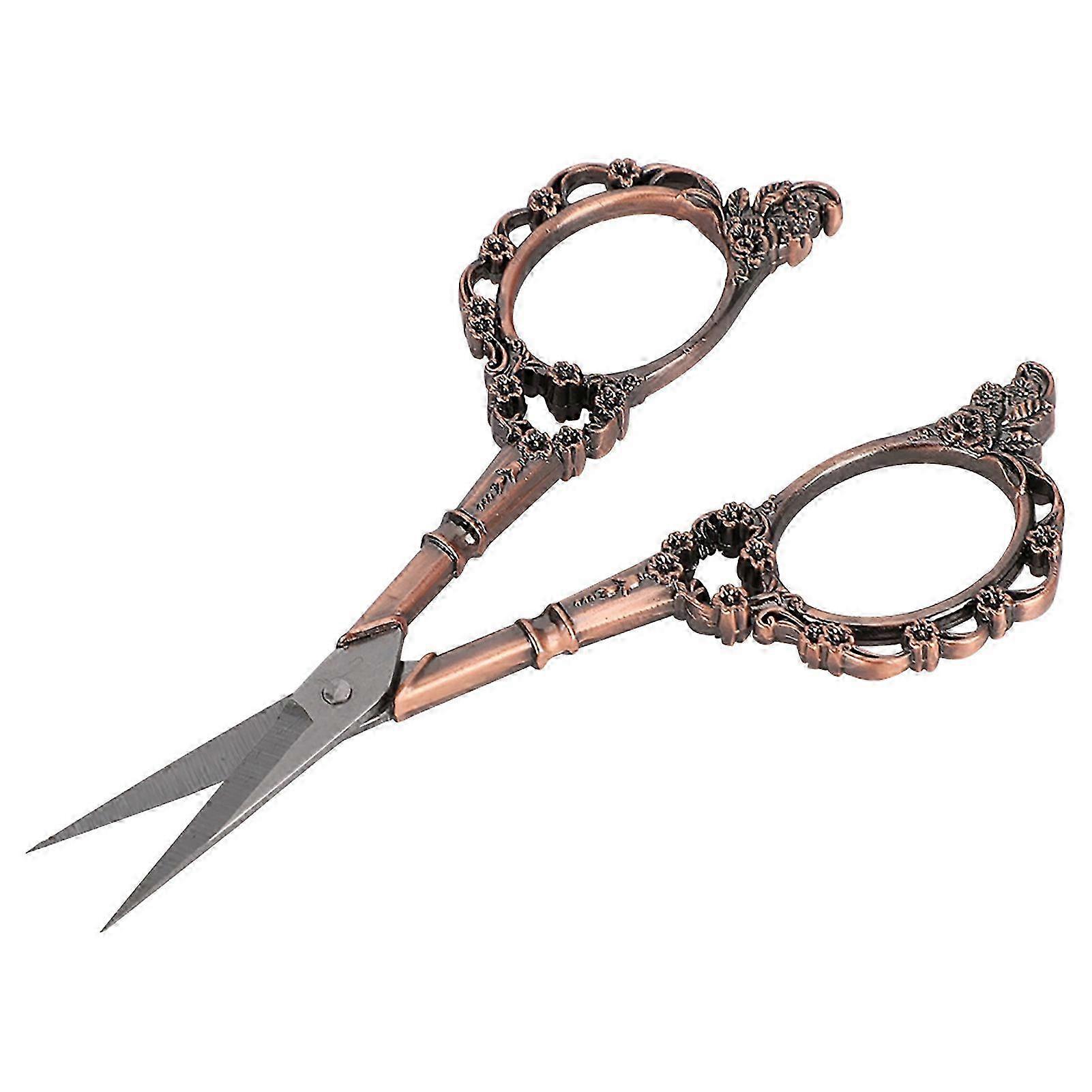 Vintage Scissors Flower Pattern Needlework Cutting Paper DIY Sewing CraftsAntique Copper