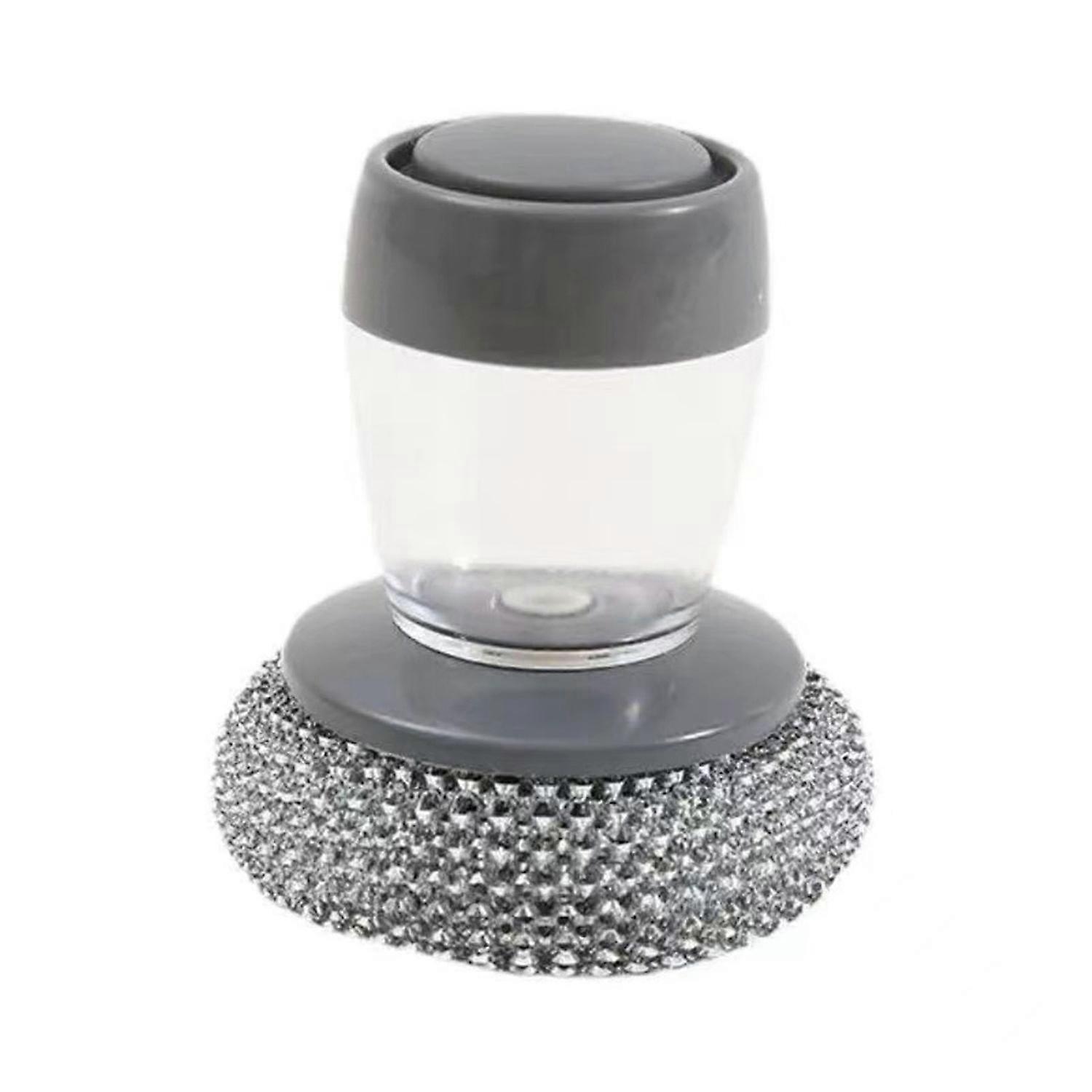 Automatic Liquid Washing Brush with Replaceable Head Built-in Soap Dispenser Ergonomic Design Pot