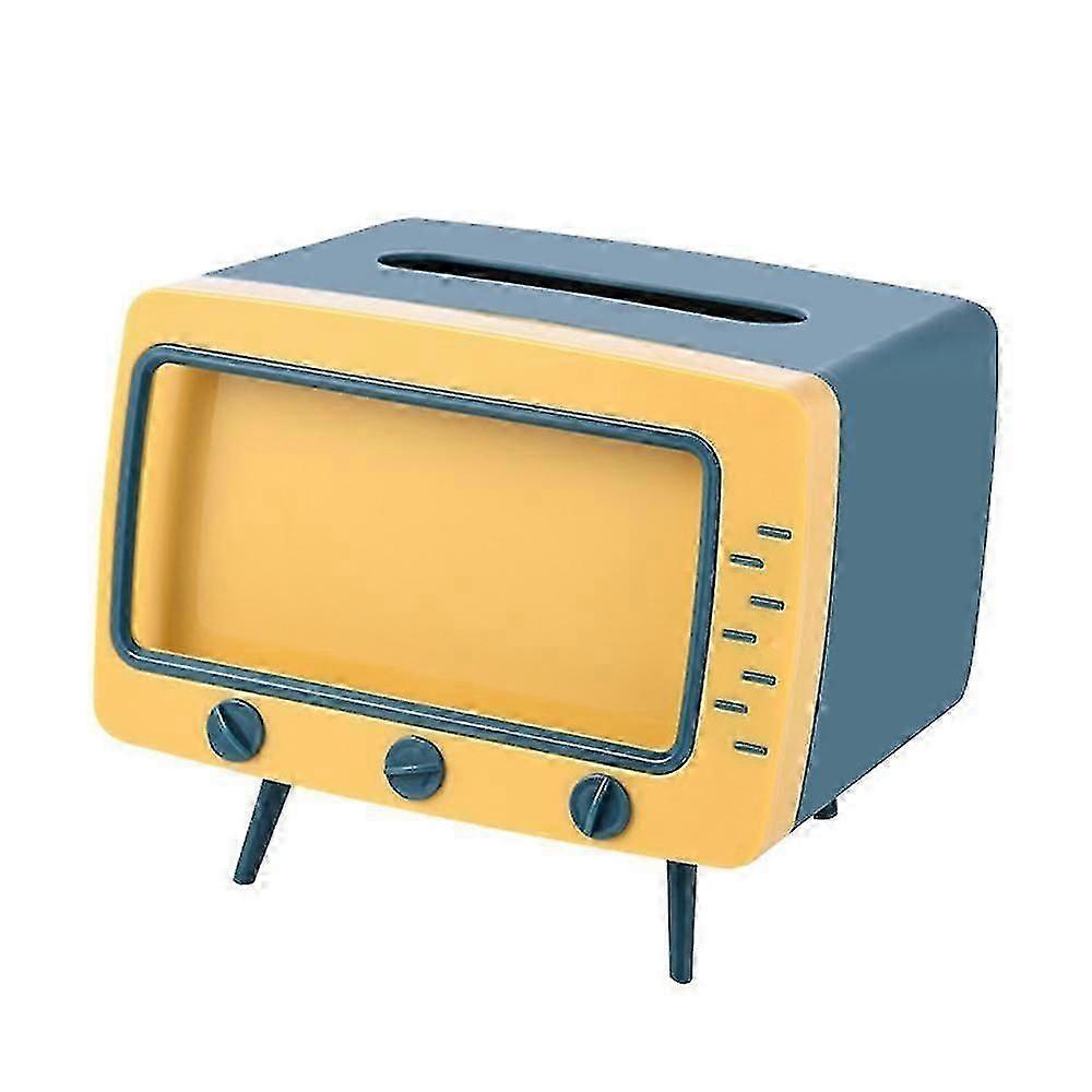 Tissue Box Cover Holder with Storage, Multifunction Tissue Box Storage Organizer Caddy