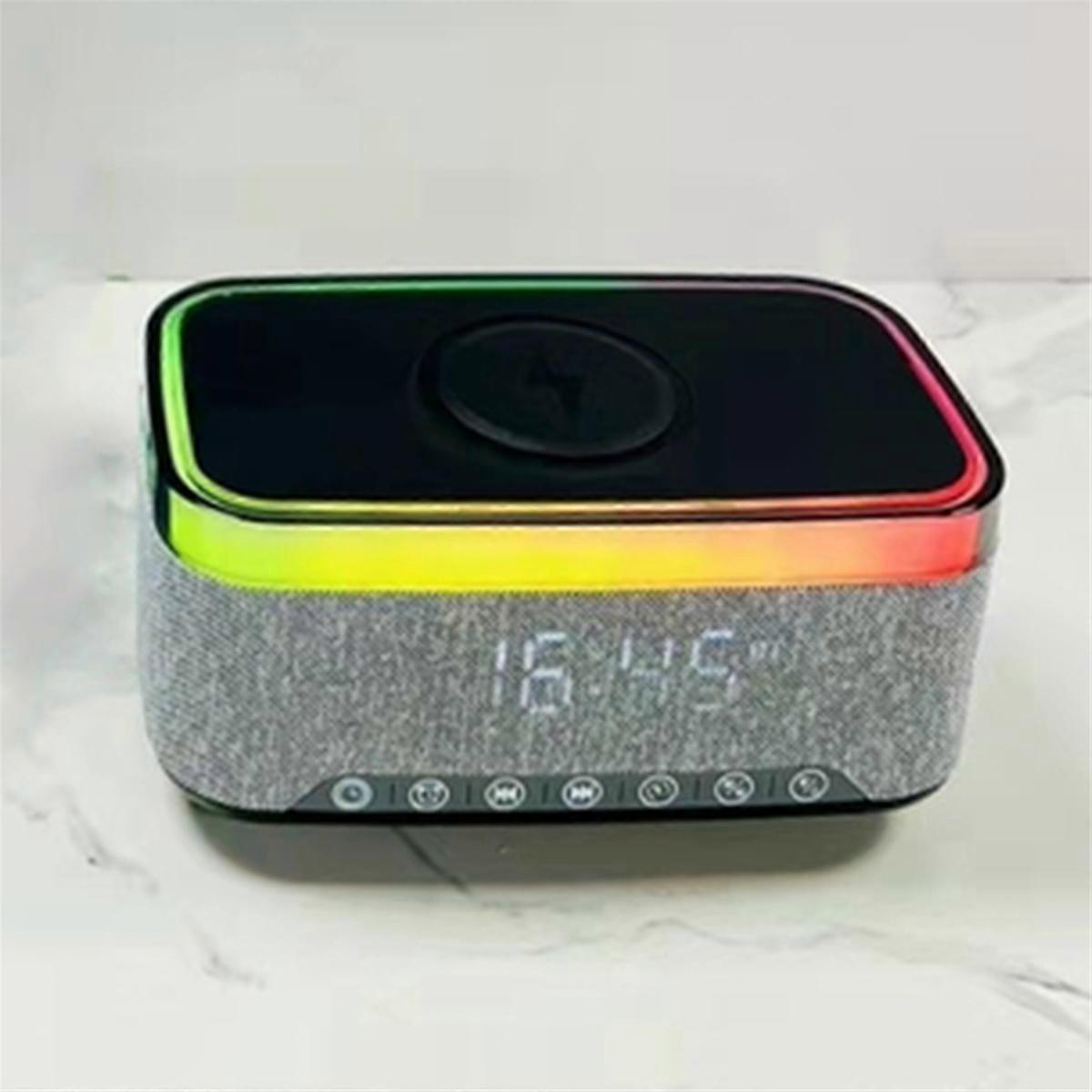 Bluetooth Speaker with Charging LED and Alarm Clock- White