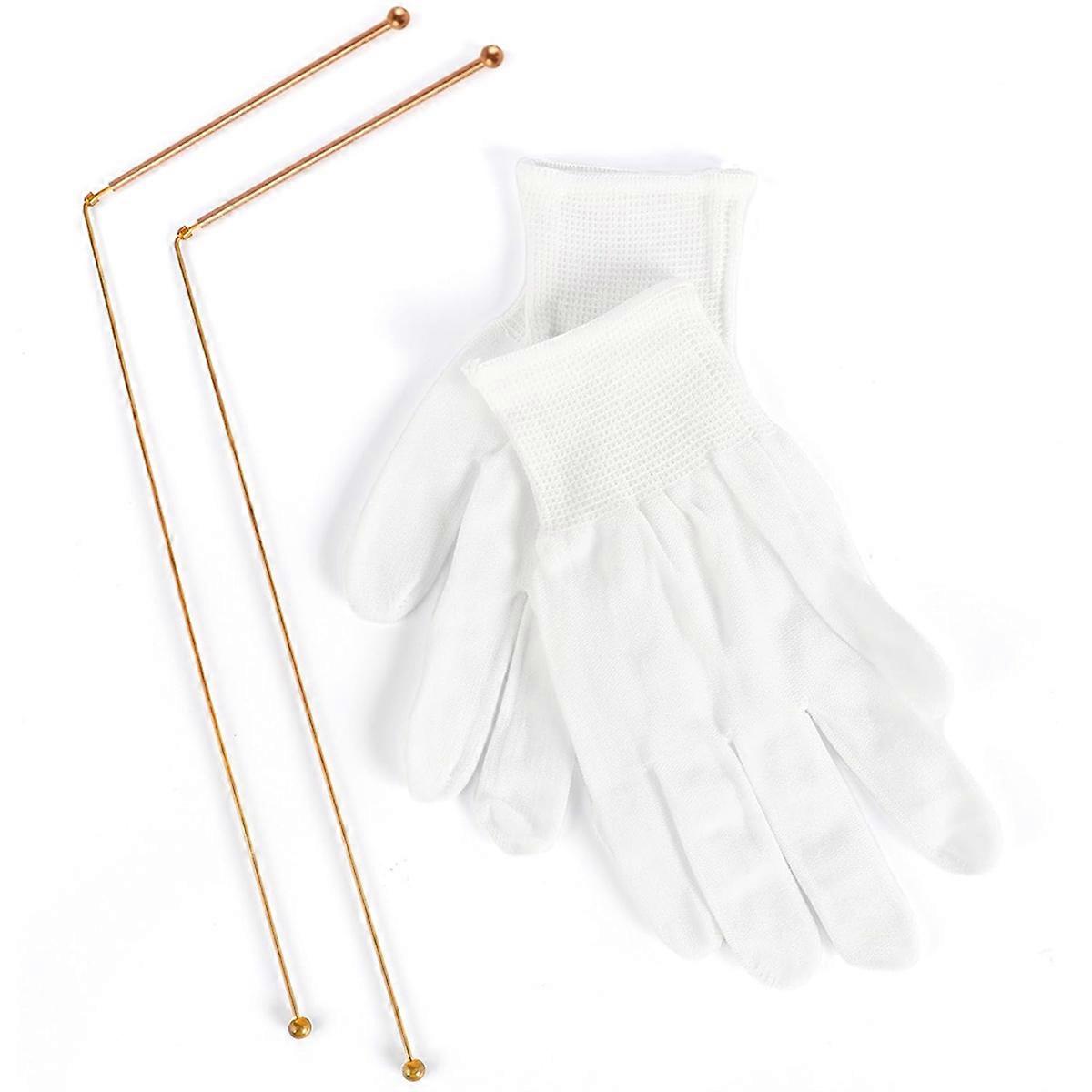 Copper Dowsing Rods 2PCS Divining Rods+Dowsing Pendulum + Divination Mat- for Divining Water,Treasur
