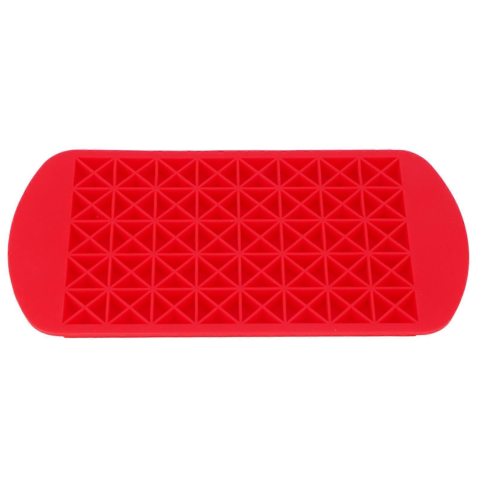 160Grid Ice Cubes Maker Mini Reusable Triangular Ice Mold Tray for Kitchen Bar Party Red