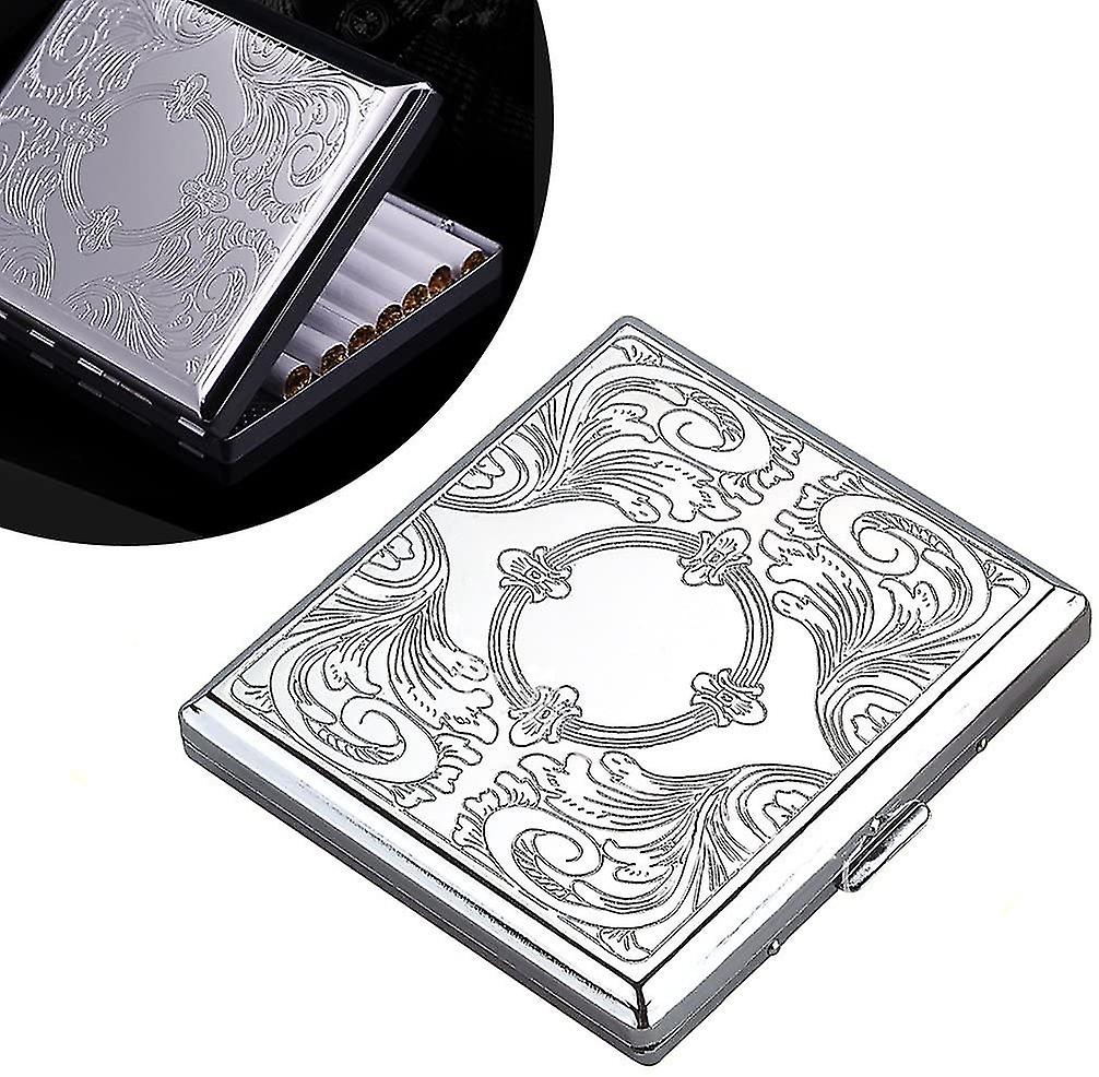 Carved Stainless Steel Cigarette Box