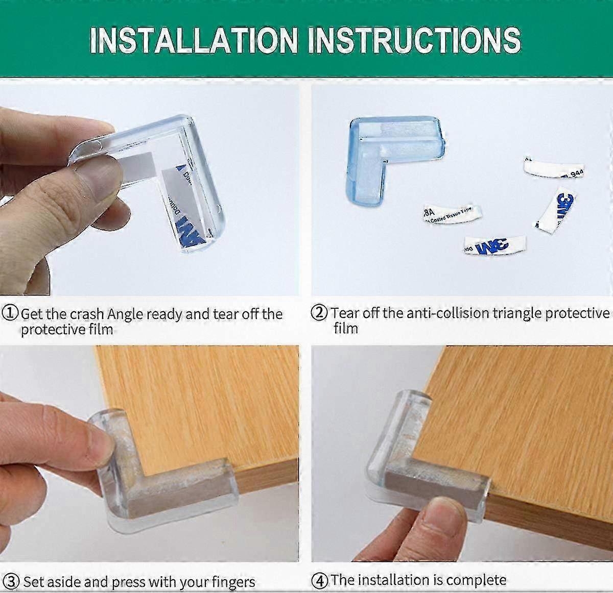 Clear Table Corner Guards, 20-Piece Set, Soft Edge Bumpers for Furniture Safety