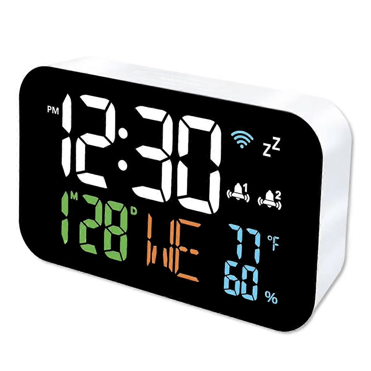 Tuya WiFi Clock Calendar Intelligent Thermometer Hygrometer with Digital LED Display Support WIFI