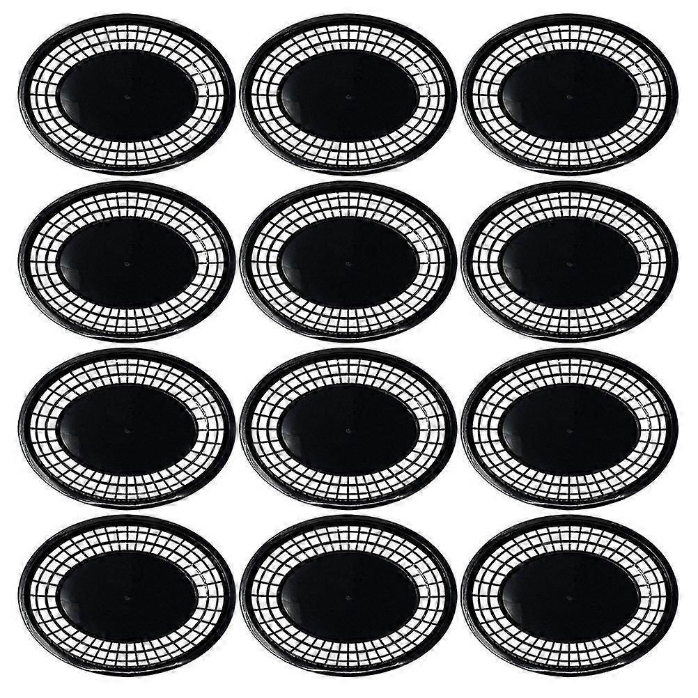 12-Pack Multi-Function Plastic Food Baskets for Kitchen, Serving Snacks, Fries & More - Durable & Stylish