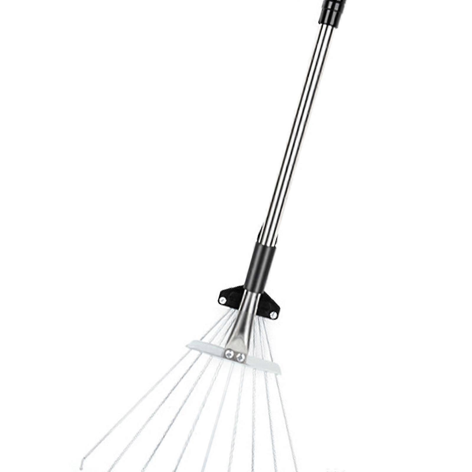 Adjustable Garden Leaf Rake Telescopic Metal Rake, Expandable Head for ...