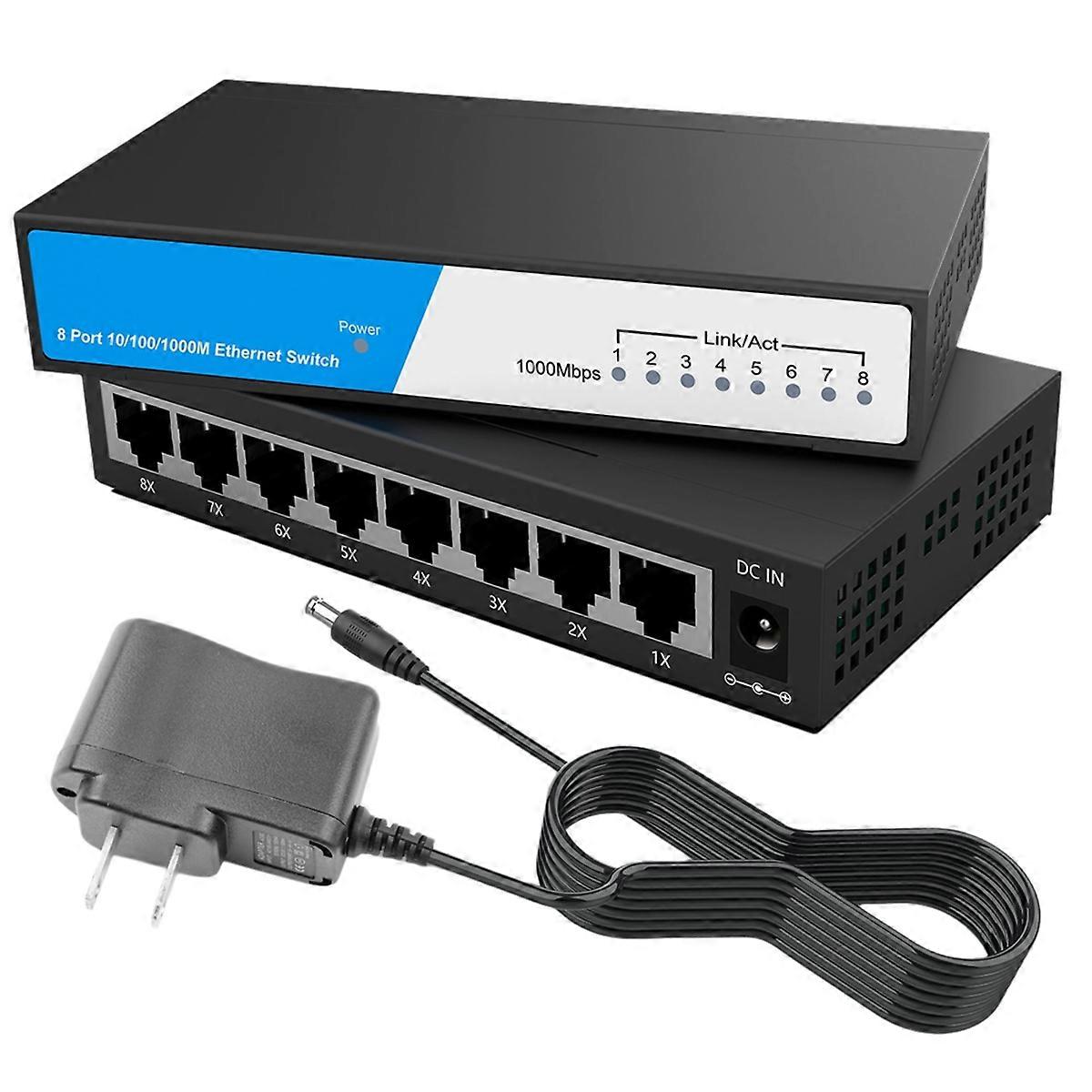 8 Port Gigabit Ethernet Switch RJ45 Hub Internet Splitter Smart Switch Ethernet Network Switch 10/1