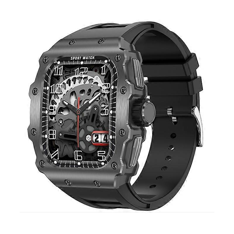 Smartwatch with Bluetooth Calling, 1.95-inch AMOLED Screen, Heart Rate, and Blood Pressure Monitoring(Black)