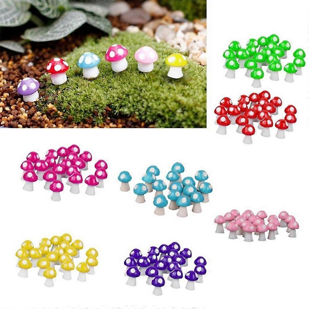 5 Pieces Micro Landscape House Flower Ornaments Bonsai Colorful Crafts Little Mushroom Garden Pot Of doll Tale Fairy Decoration Handmade