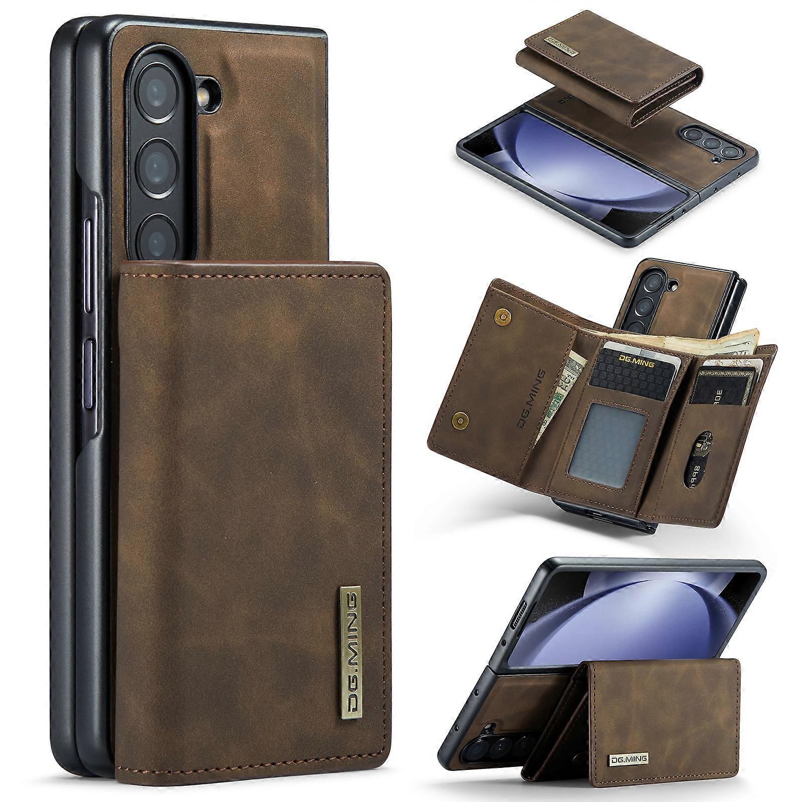 DG.MING M1 Series 3-Fold Multi Card Wallet + Magnetic Phone Case For Samsung Galaxy Z Fold5