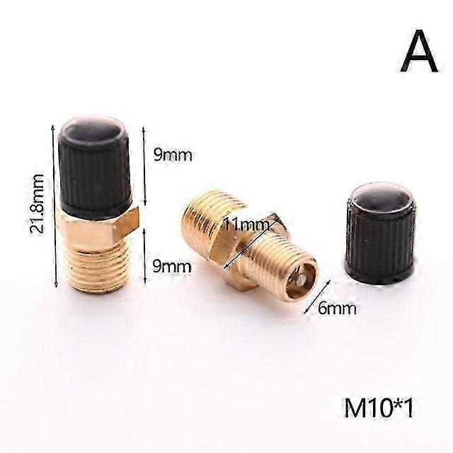 2pcs/pack M10/1/8/1/4 Npt Mpt Brass Air Compressor Tank Fill Valve Double Head Standard Valve Core Auto Car Tire Valves Shry