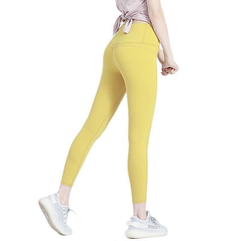 Stretch High Waist Hip Lift Leggings - Biker Shorts, Capri, Pantalon de yoga de course sportif pleine longueur pour femmes (curcuma) Taille L