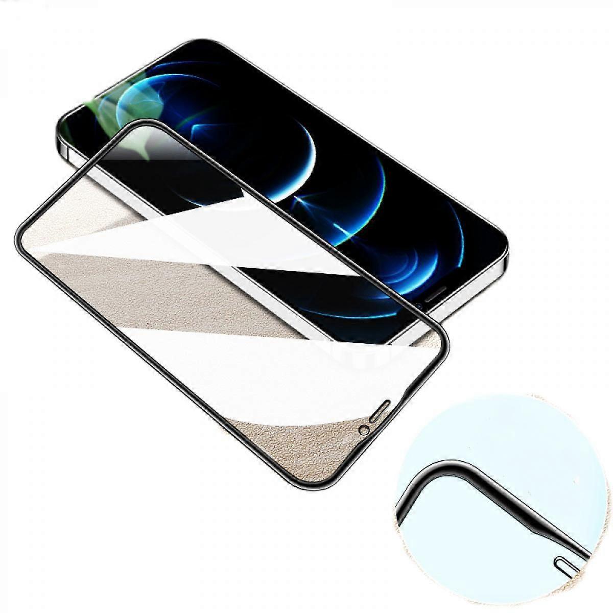 2 SET Screen Protector for iPhone 14 9H Anti-Scratch Shatterproof HD Anti-Fingerprint Glass Protective Film Upgrade Edge Protection