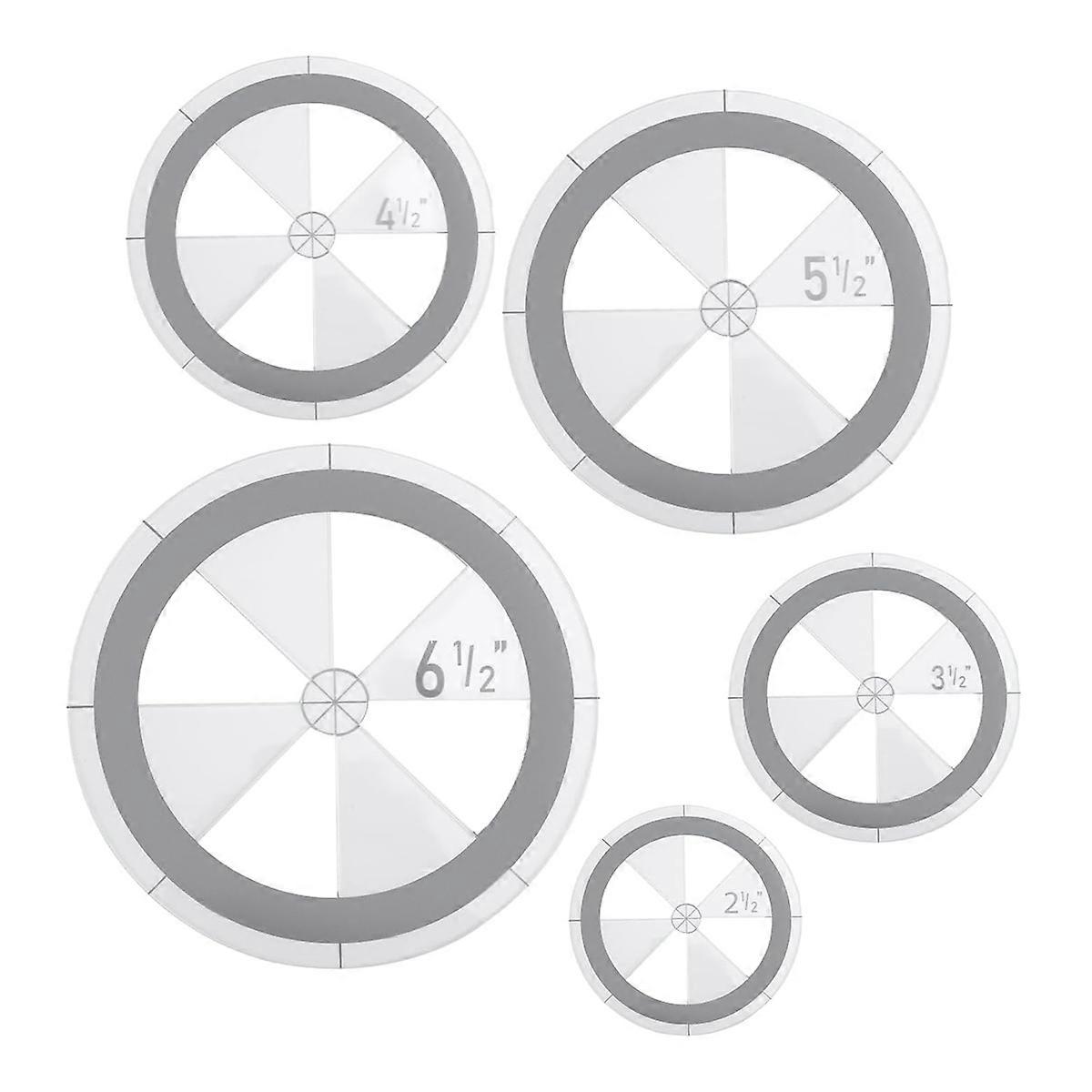 5Pcs Cercle Règle Quilting Modèle Set