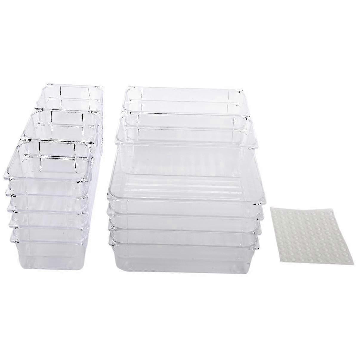 18PCS Separate Drawers Organiser System, Non-Slip Drawer Organiser, Transparent Drawer Insert Storage Box