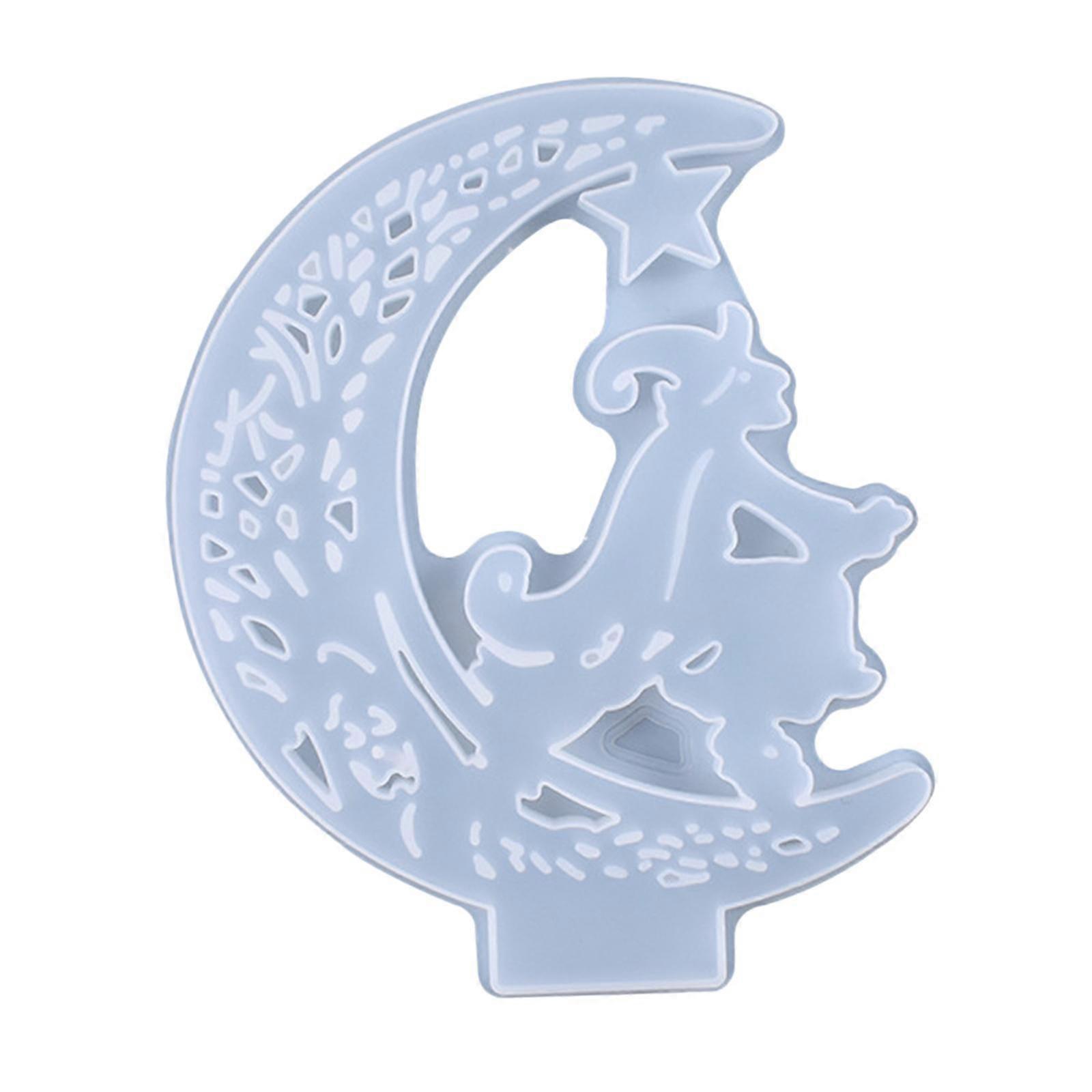 DIY Witch on the Moon Epoxy Resin Mold Keychain Pendant Cabinet Craft Tool