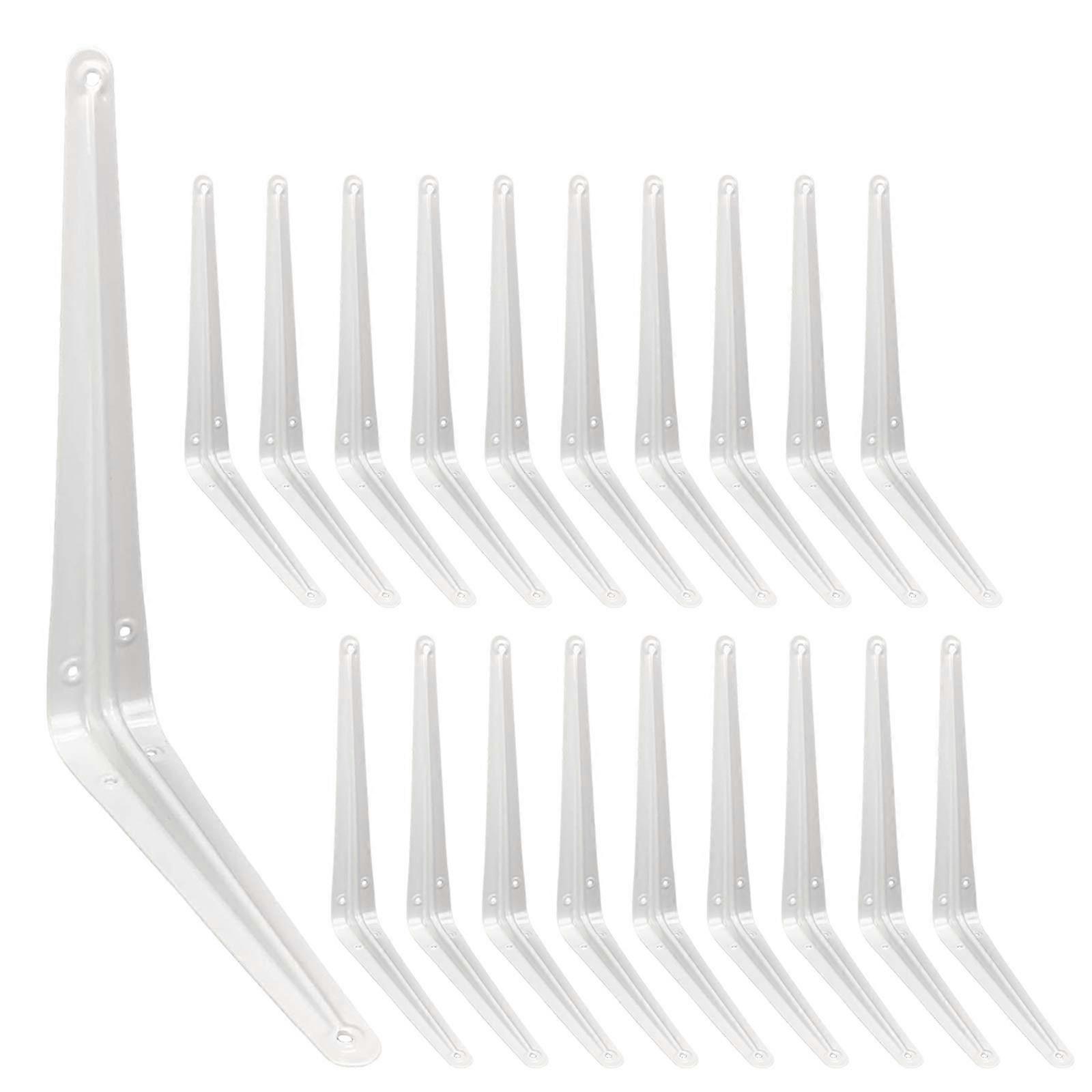 Shelf Brackets 12 Inch, 20 Pack Metal White L Adjustable Floating Shelves Bracket