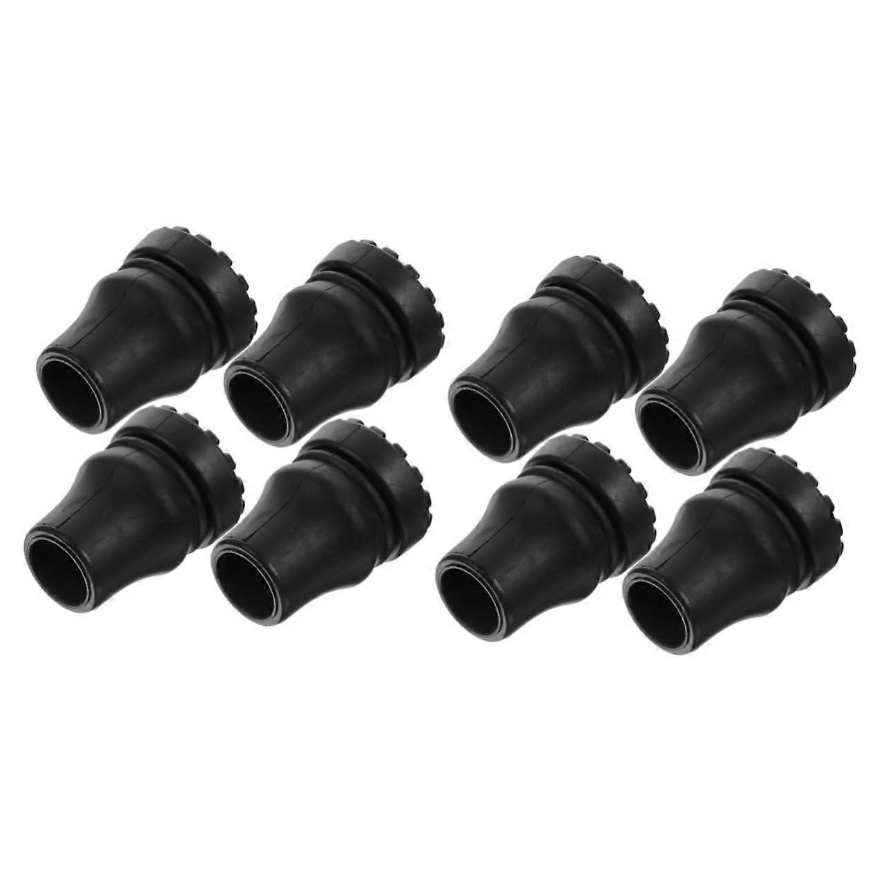 AntiSlip Crutch Foot Pads for Standard Walking Canes - Durable Rubber Cane Tip Replacement Covers, Universal Size, Black