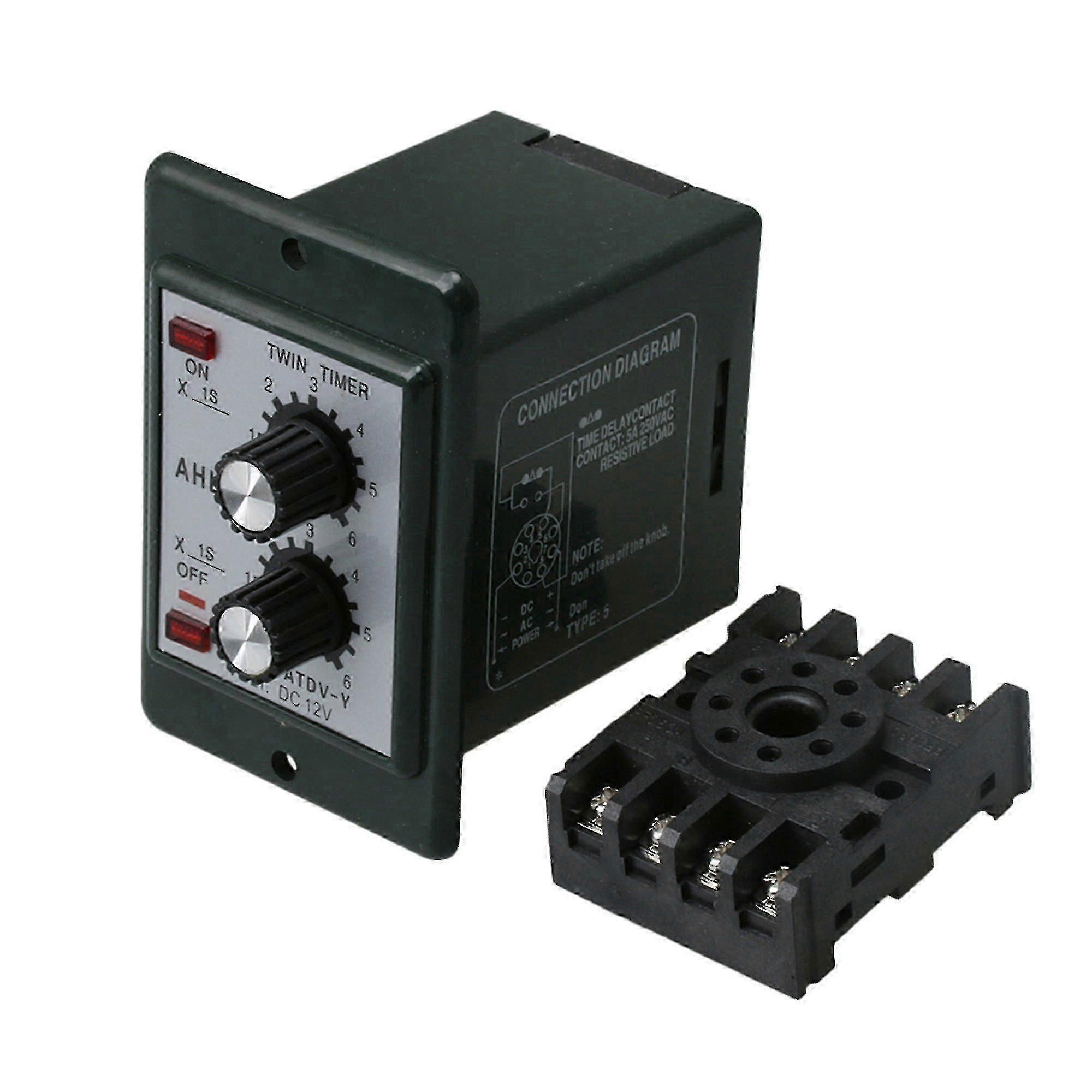 Dc 12V Delay Timer Repeat Cycle Time Relay Range 0-6S Panel Installation Ppm-2219
