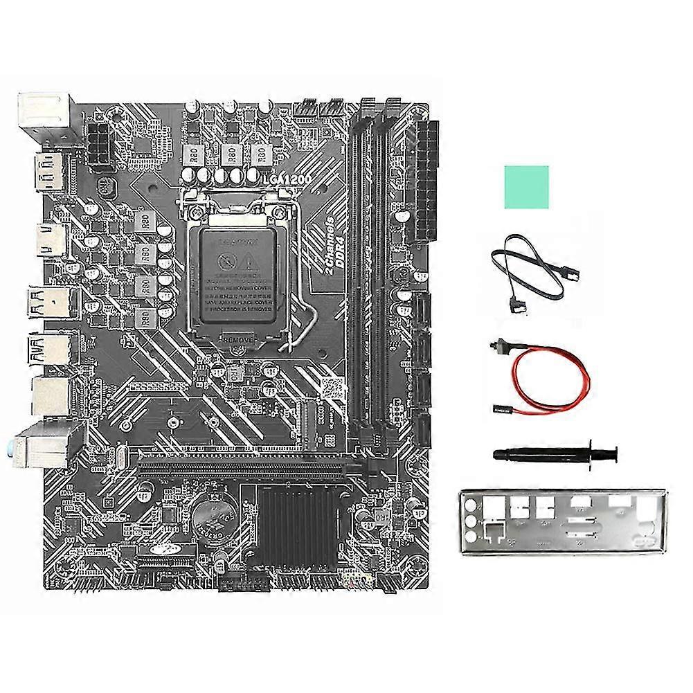 H510 scheda madre + interruttore cavo + deflettore + grasso termico Lga1200 Ddr4 Gigabit Lan per G5900 I3-10100 I7-