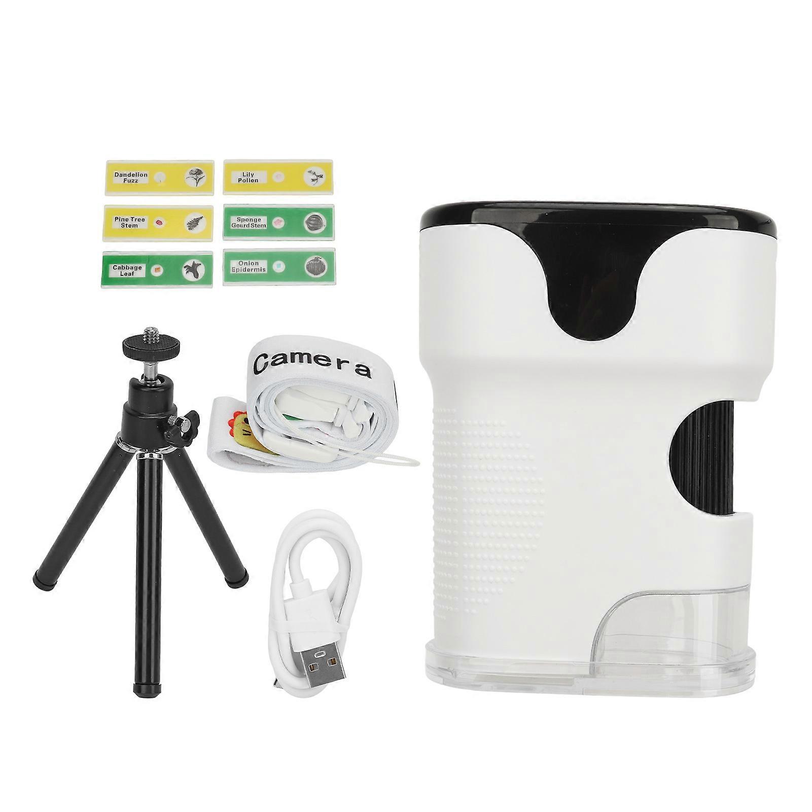 Rechargeable Kids Handheld Microscope - 1000X HD, LED, PC/Phone Transfer, Tripod