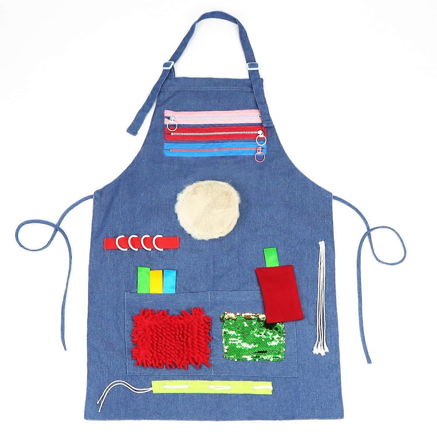 Multifunctional Fidget Apron Model A One Size Cotton Adjustable Straps Care Home Compatible Alzheimer's ADHD Anxiety