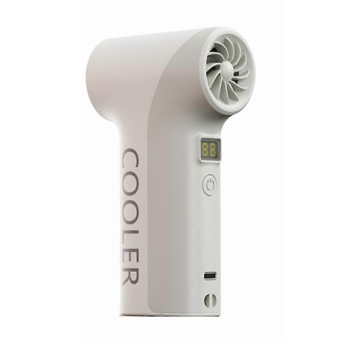 Mini Handheld Turbo Fan 5-Speed Adjustable Digital Display Portable Electric Fan for Outdoor Gray