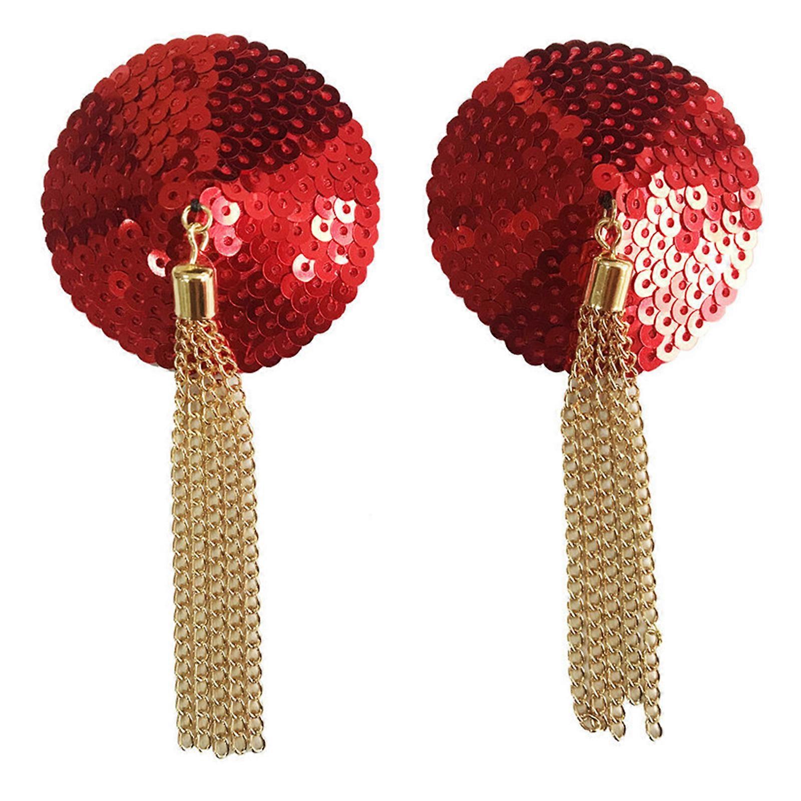 לשימוש חוזר פאייטים דביק עצמי כיסוי פטמות מאפים פאייטים חזיות מדבקת כיסוי רפידות עם פטמות שוליים עלי כותרת מתנות אדום