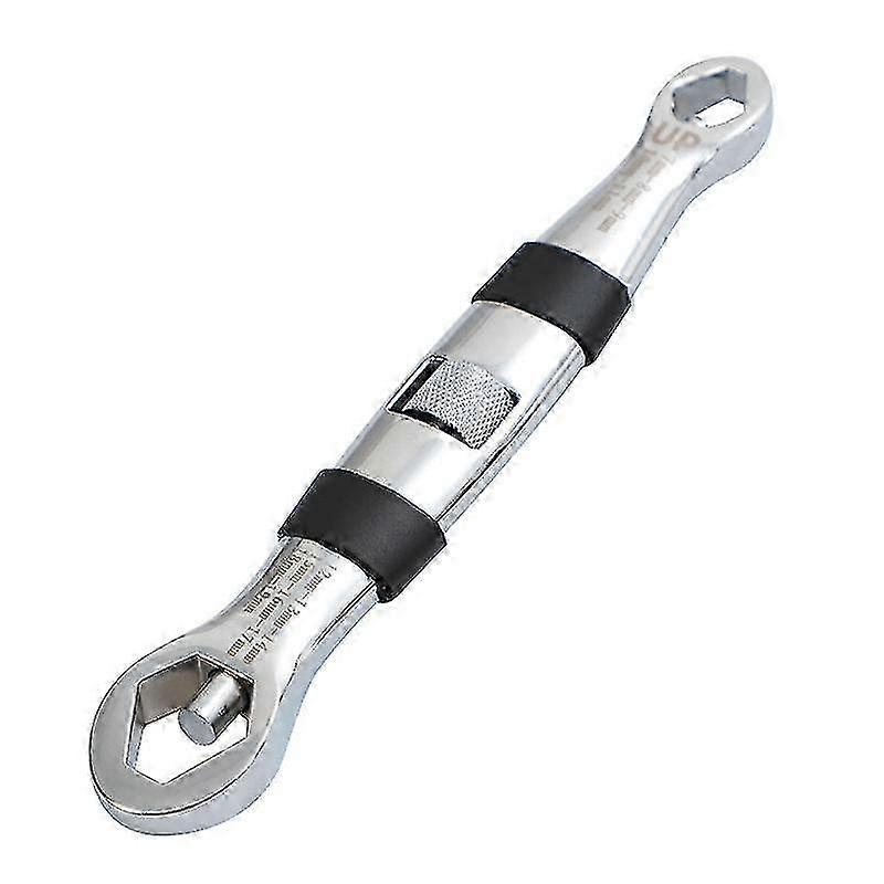 Detachable Adjustable Wrench - Double Head Chrome Vanadium Steel Spanner (Silver)