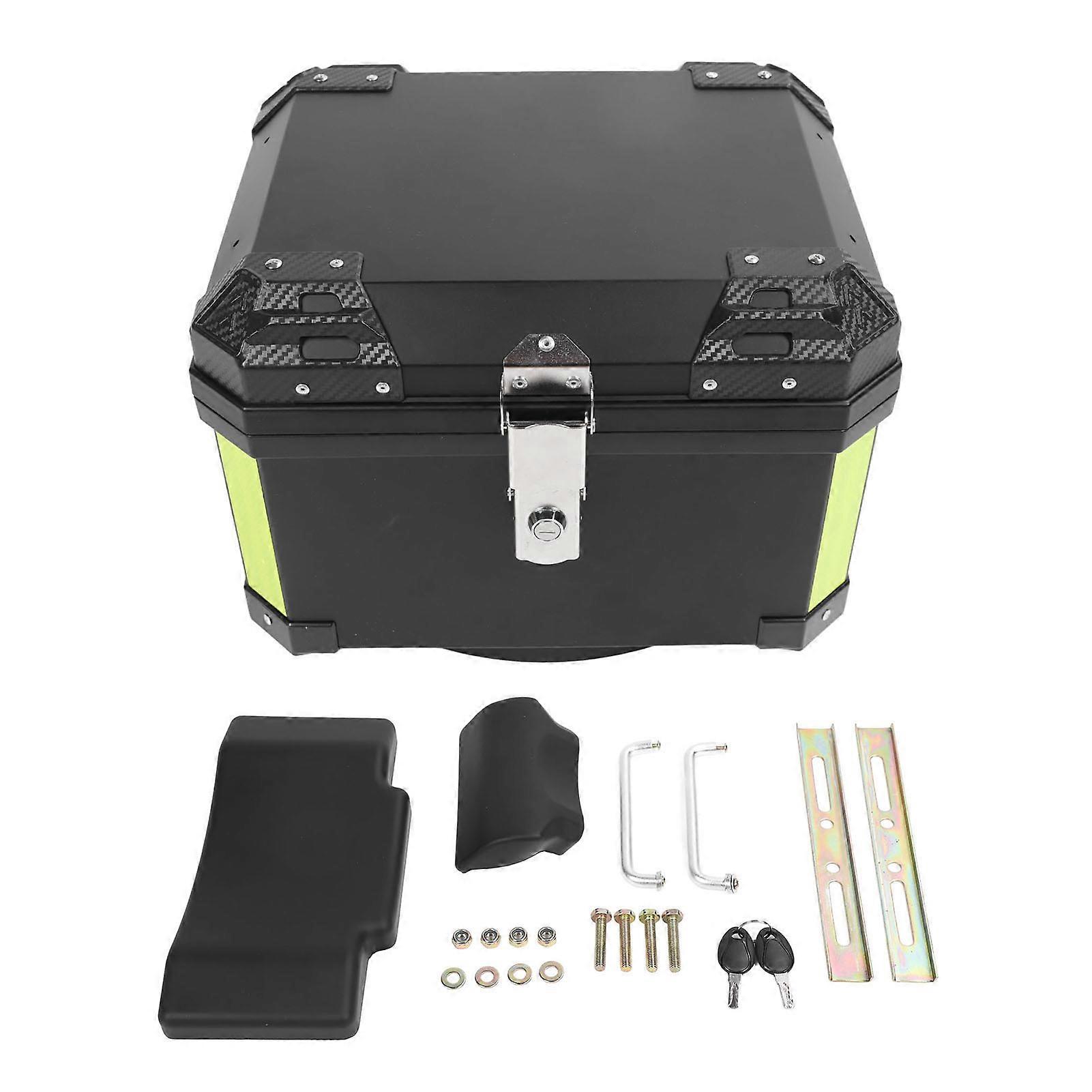 Motorcycle Rear Box Universal Waterproof Large Capacity Motorcycle Tail Box with Soft Backrest Black