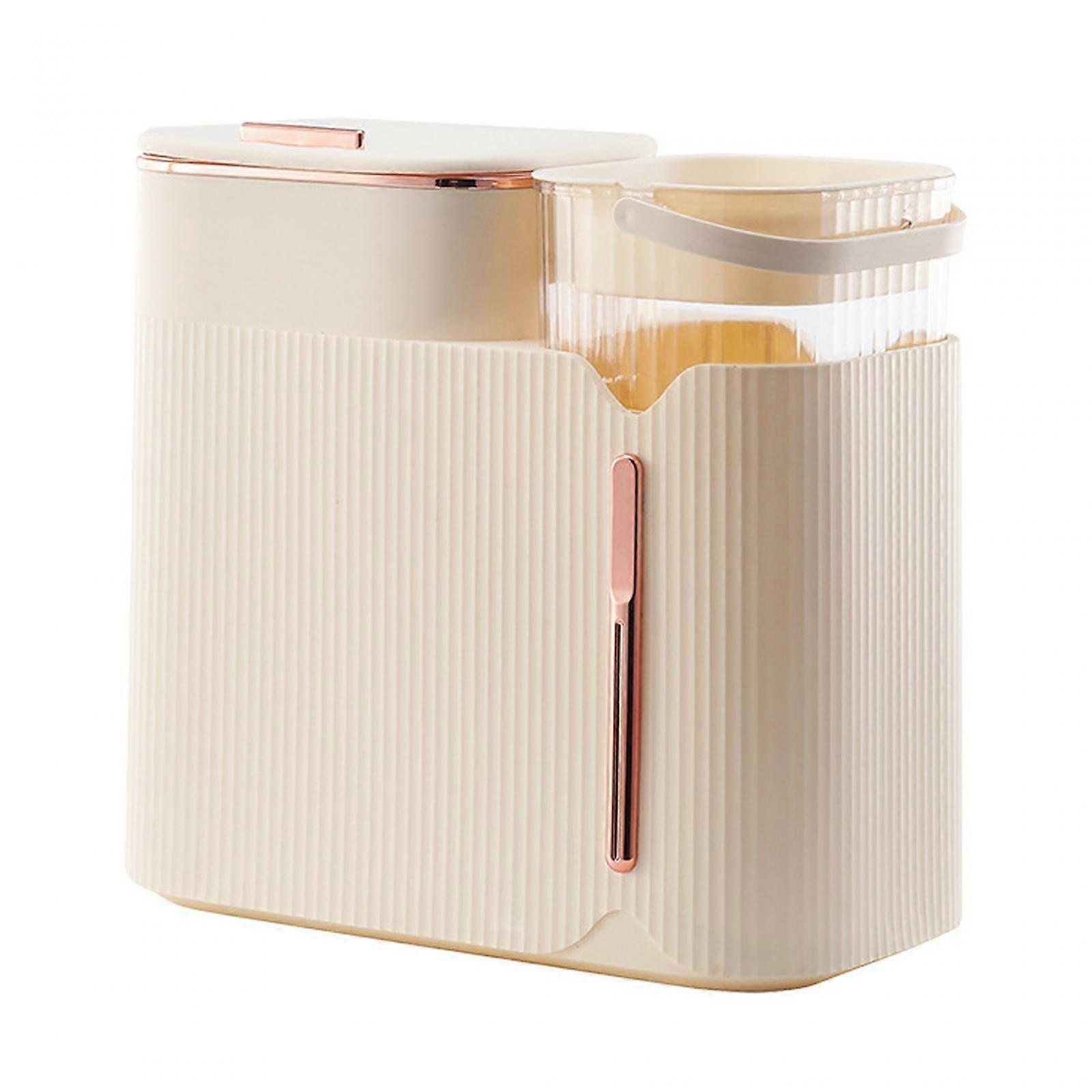 Kitchen Trash Can Tea with Spring Lid Double Compartment Garbage Can with Lid