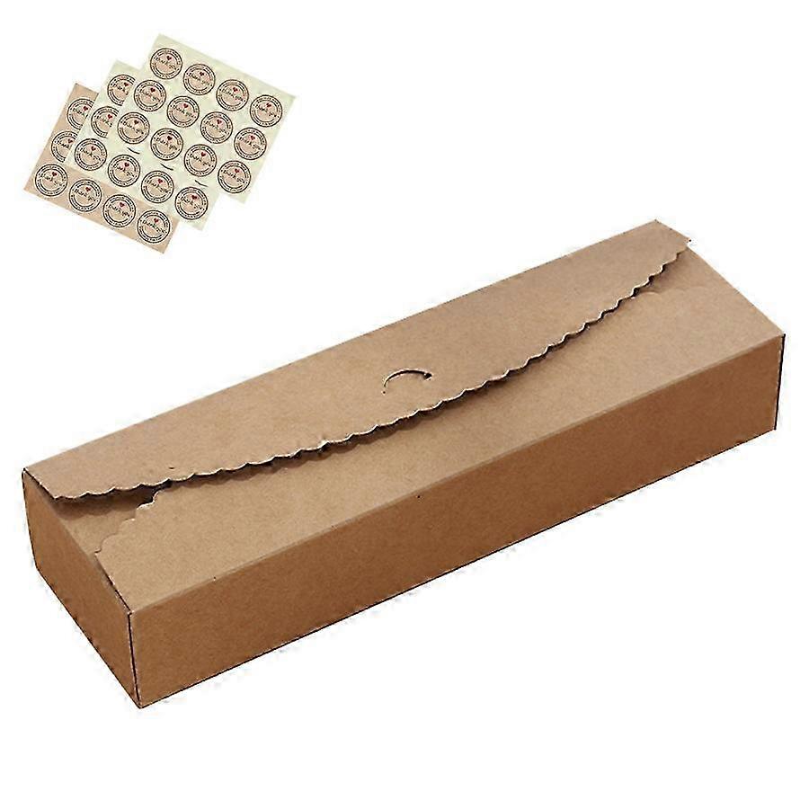 2025 30pcs Kraft Baking Paper Boxes for Pastries, Desserts with 3 Round Stickers Included