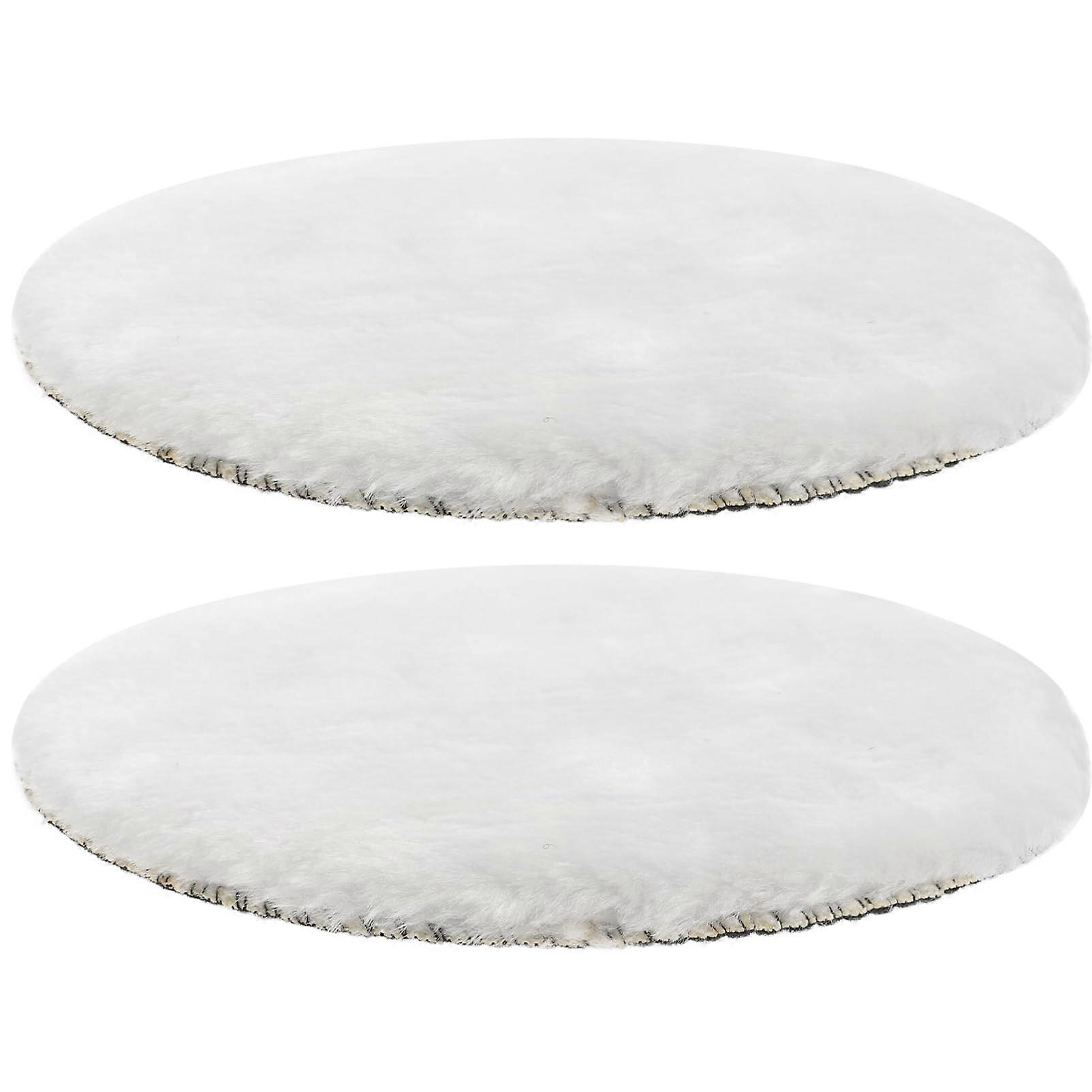 Self-Adhesive Wool Polishing Discs Pack of 2 for Angle Grinder, Drill, Table Grinder, White Cloth Pads
