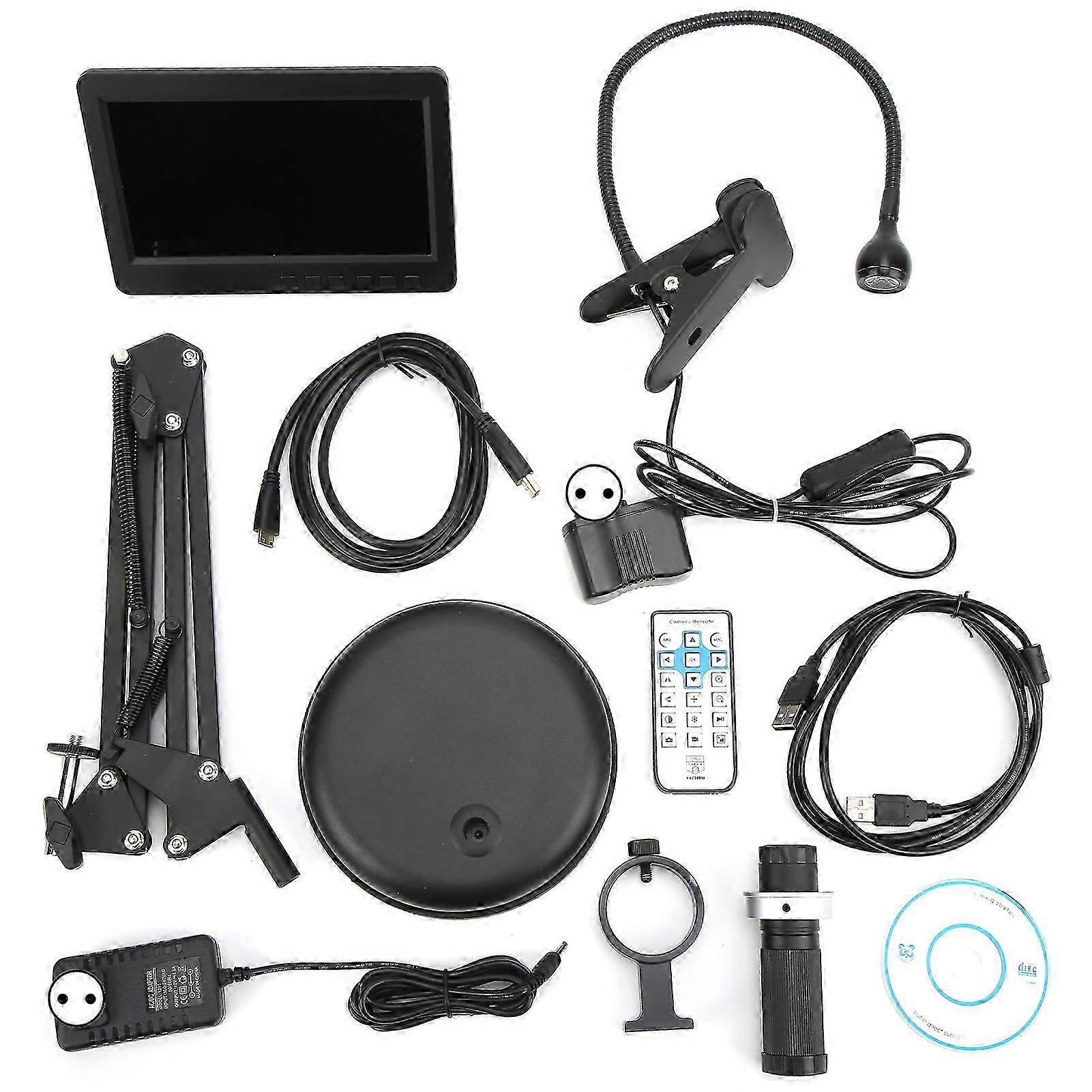 Usb Digital Microscope 1080p Adjustable Led Lights Usb Digital Microscope Recorder With 7in Lcd Display Ac100240veu Plug