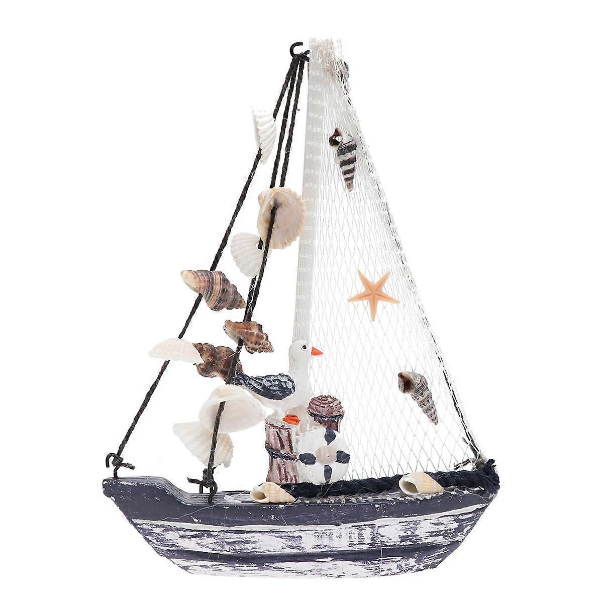Home decor, Old Fashioned Sailing Boat Model, with Wood and Shell