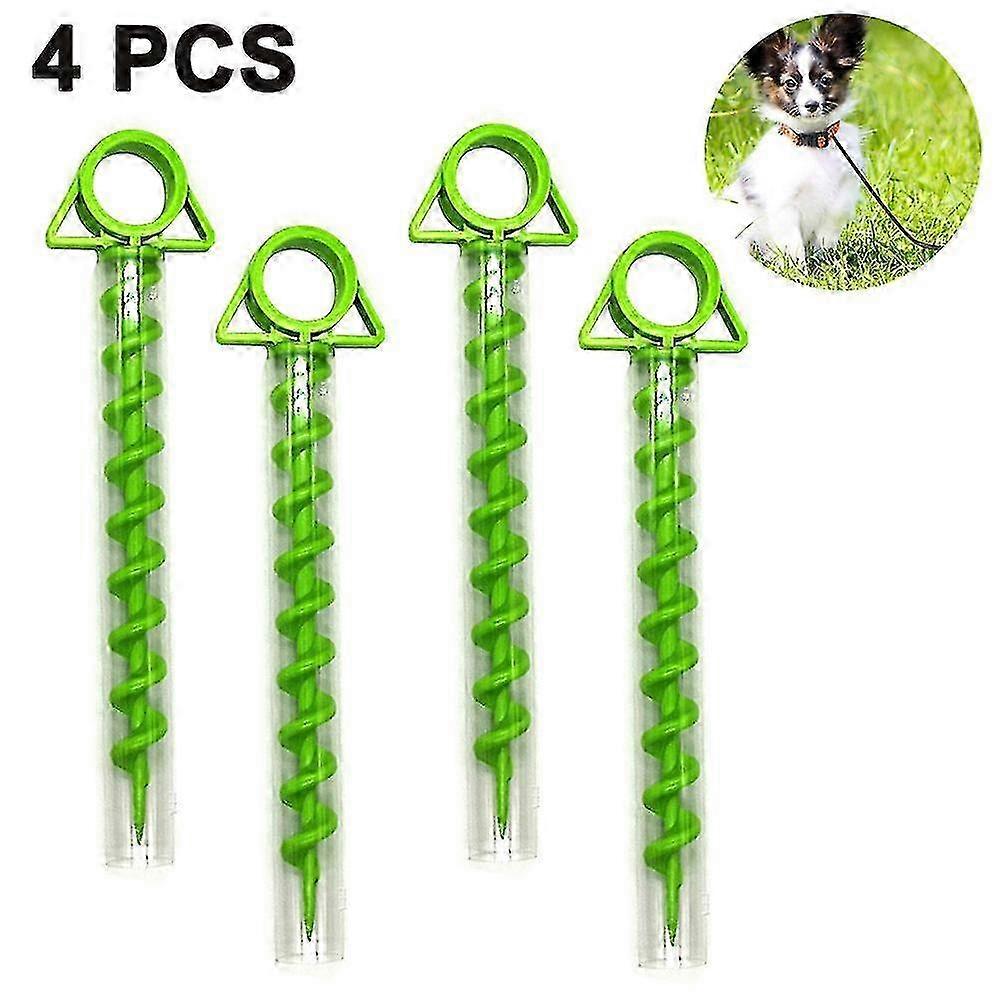 suitable for camping plastic spiral ground anchor - pack of 4, green color option ideal for outdoor activities