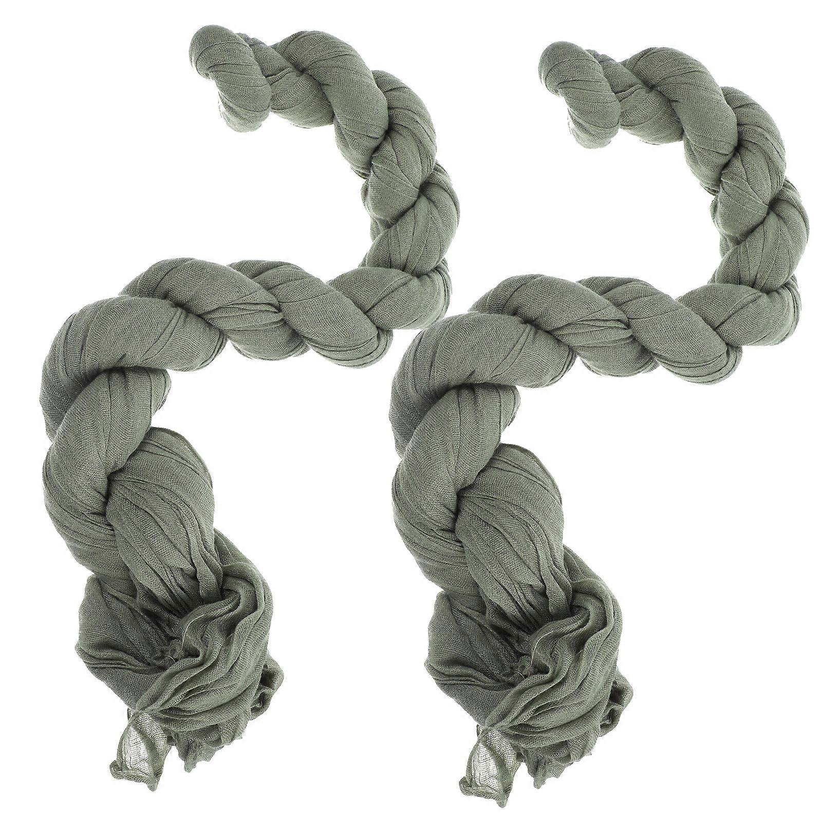 Dining Room Table Runner Romantic Decorative Rustic 300X90cm Light Green 2Pcs