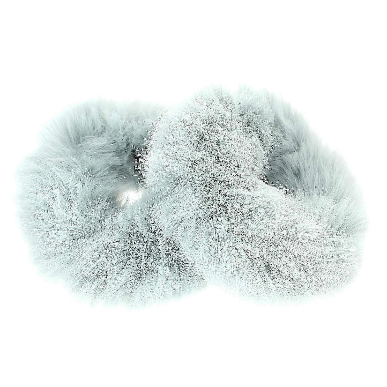 Fuzzy Ponytail Holders Elastic Hair Scrunchies Fluffy Hair Accessories Daily Use 8x8x3.5cm 2Pcs