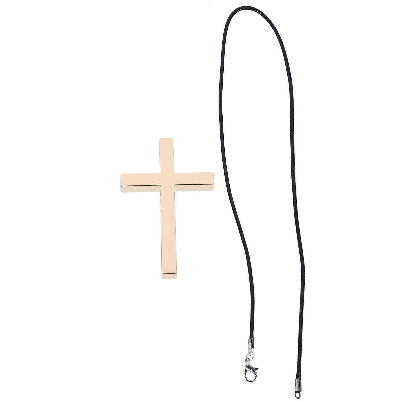Golden Alloy Cross Rearview Mirror Pendant for Car Decoration and Rust Resistant 1 piece