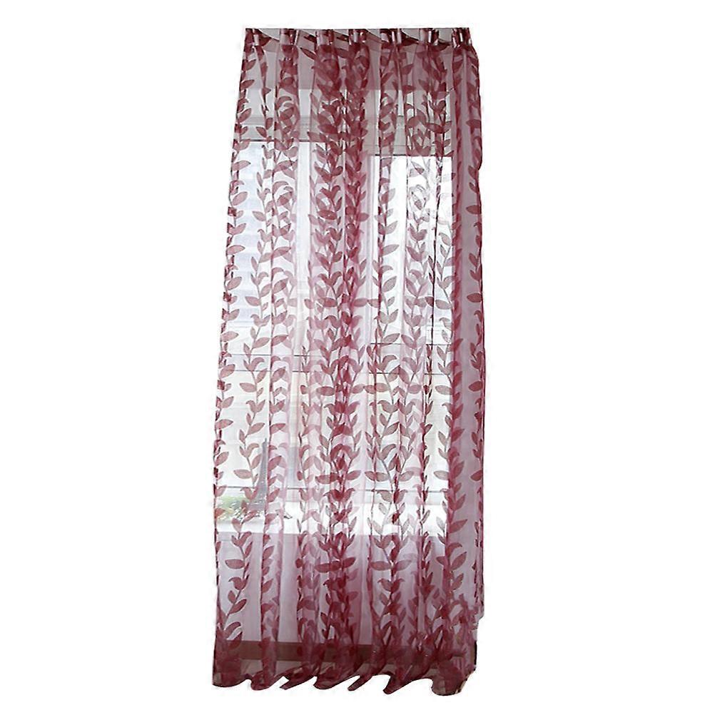 Flower Sheer Curtain Polyester Rectangular Gauze for Living Room 200x100x0.1cm Decoration 1Pcs