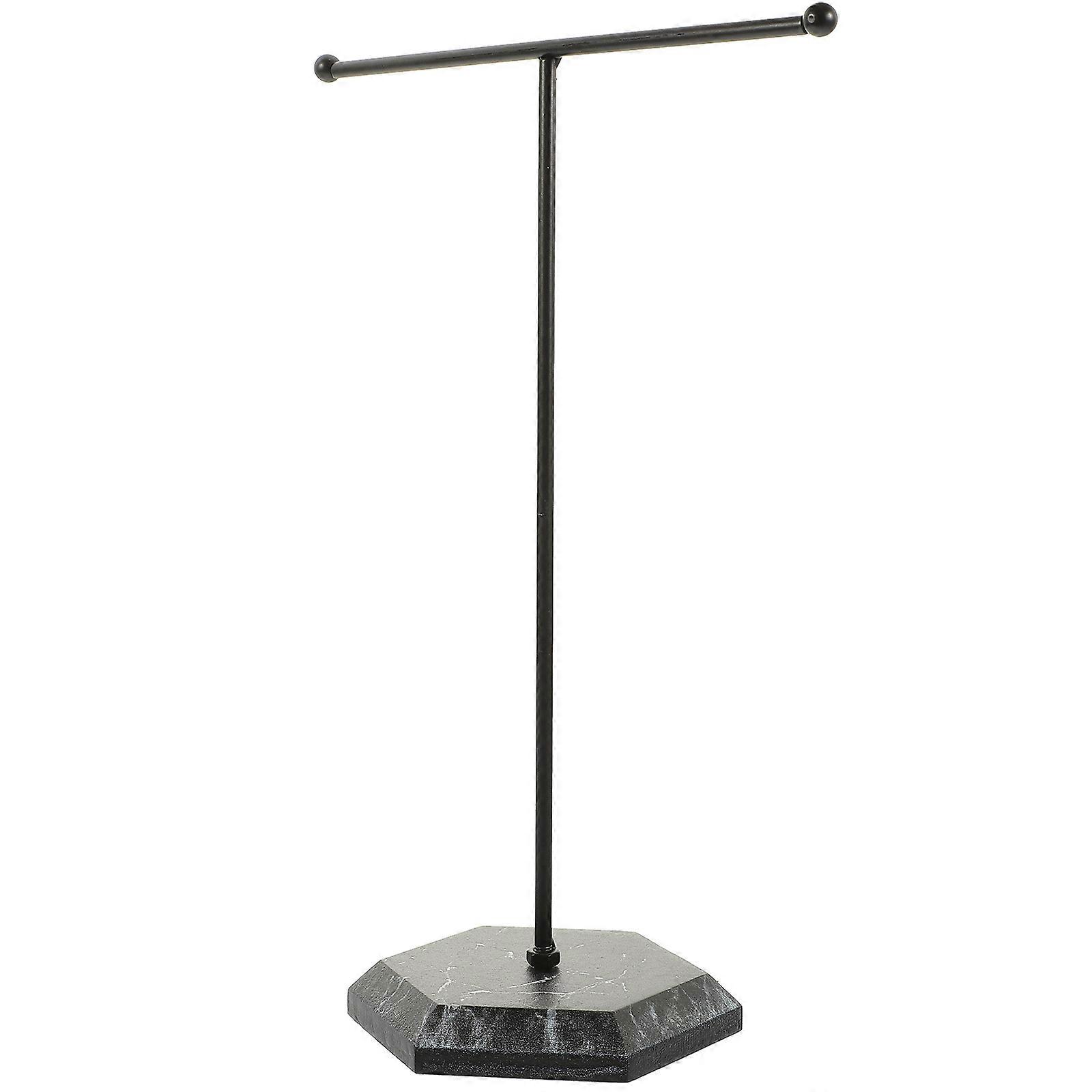 Jewelry Organizer Stand Iron T Shape Display Rack for Earrings Necklaces Countertop Holder Modern Black Base for Store Showcase Vanity