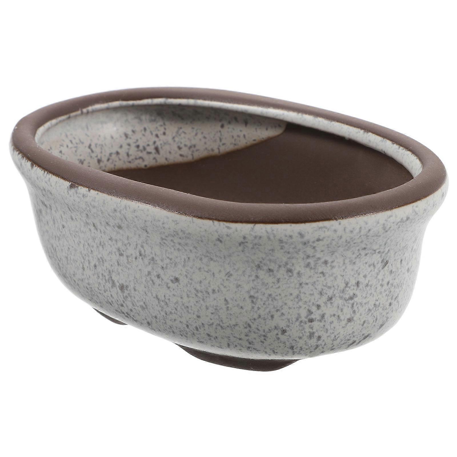 Mini Succulent Pot Grey Ceramic Small Succulent Pot with Versatile Placement for Decor
