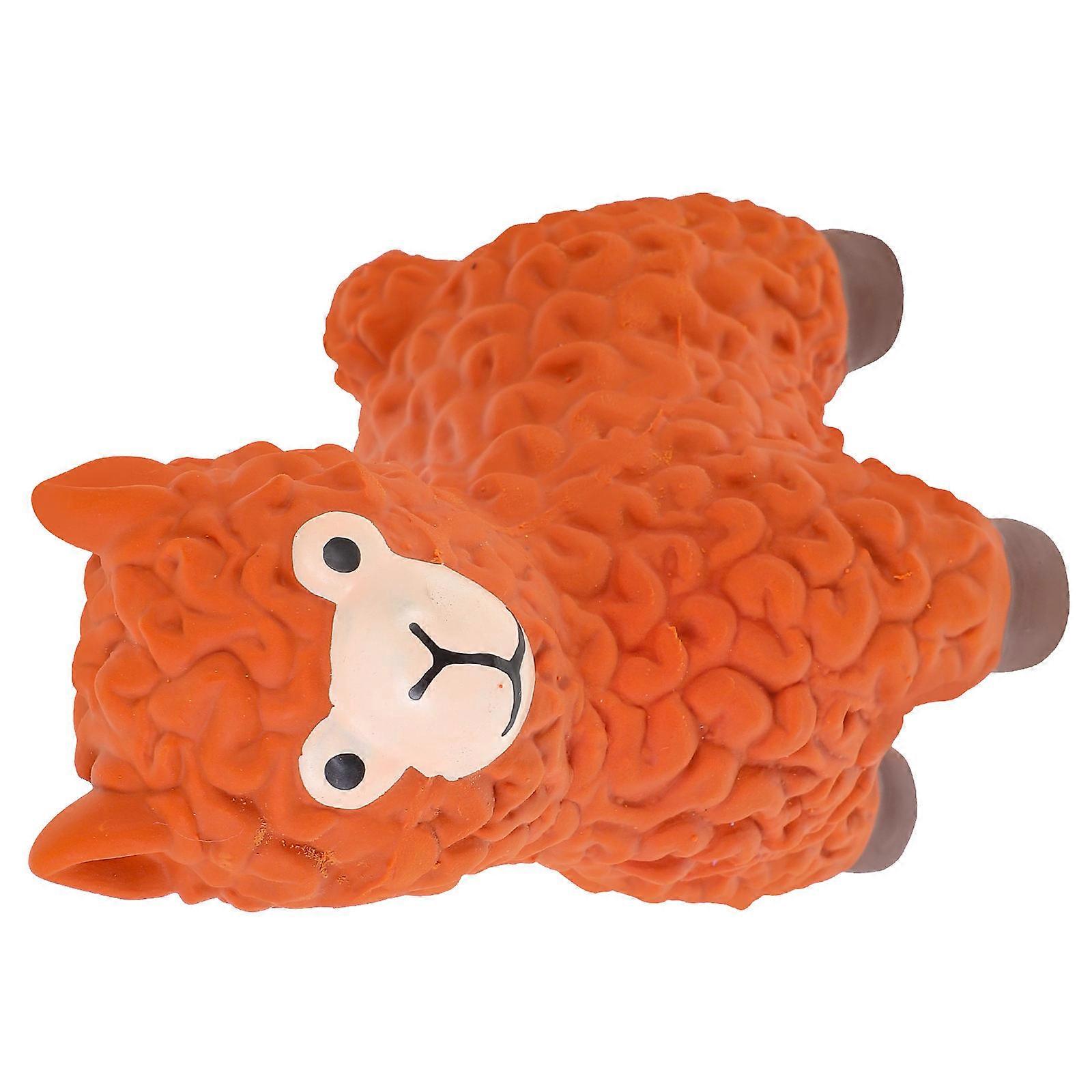 Sheep Shaped Squeaky Toy Dog Chewing Pet Toy Red 1Set