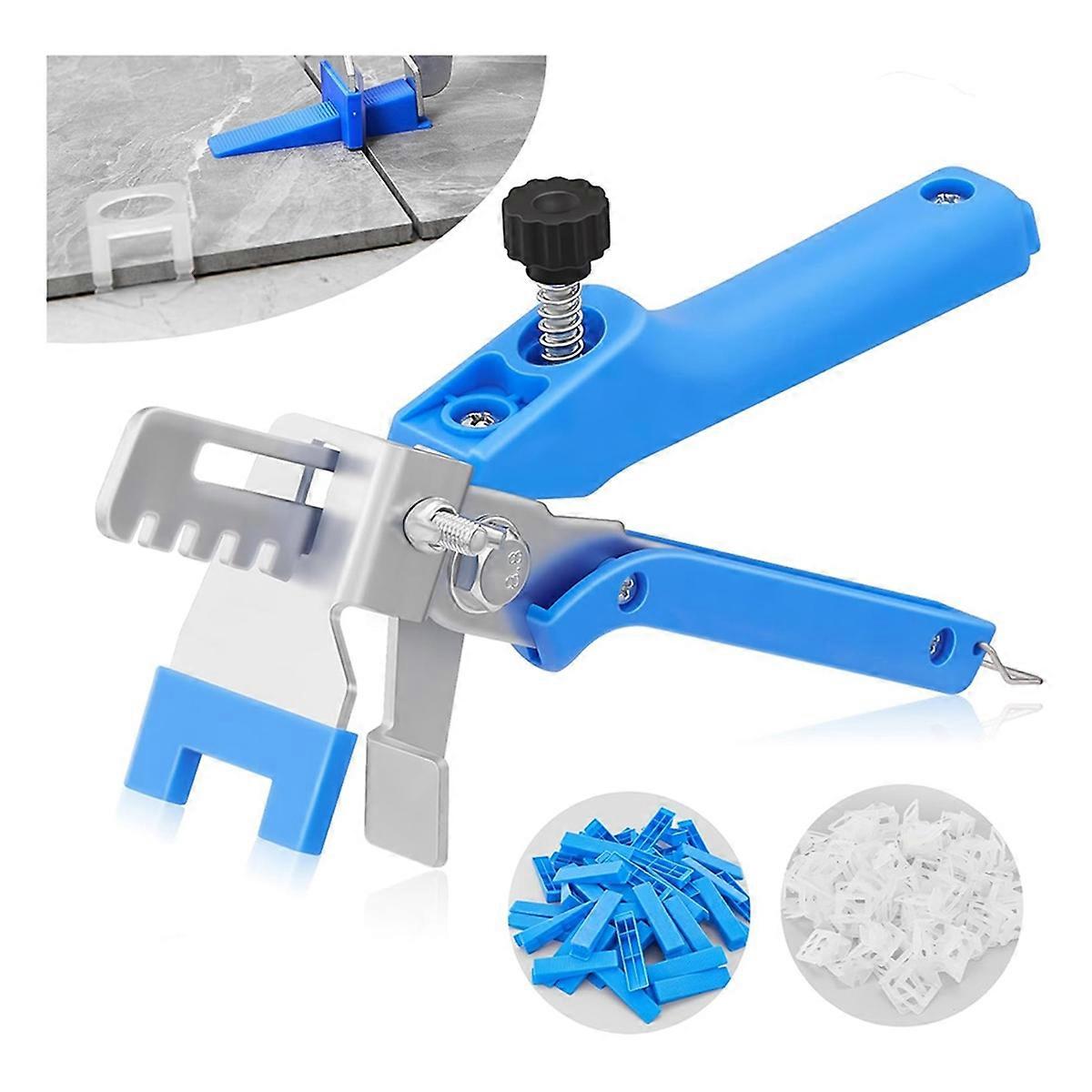 Tile Level System 1/16 Inch with Tile Clamps, 500 Tile Leveler Spacer Clips and 100 Reusable Wedges