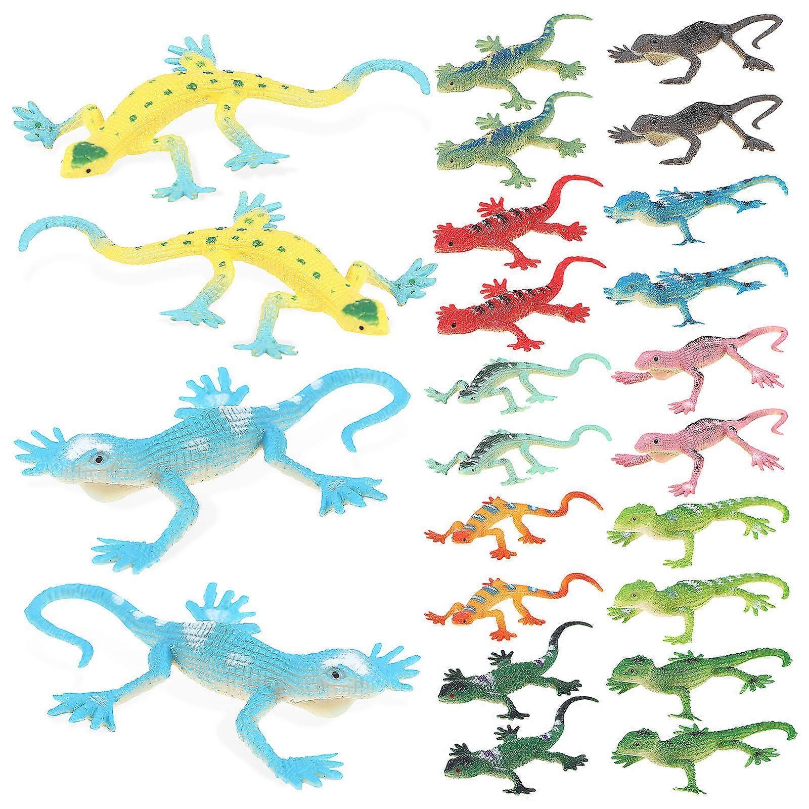 24 Pcs Sticky Stretchy Lizard Figurines for PVC Lizard Fun – Party Bag Fillers, , Wear Resistant for Boys