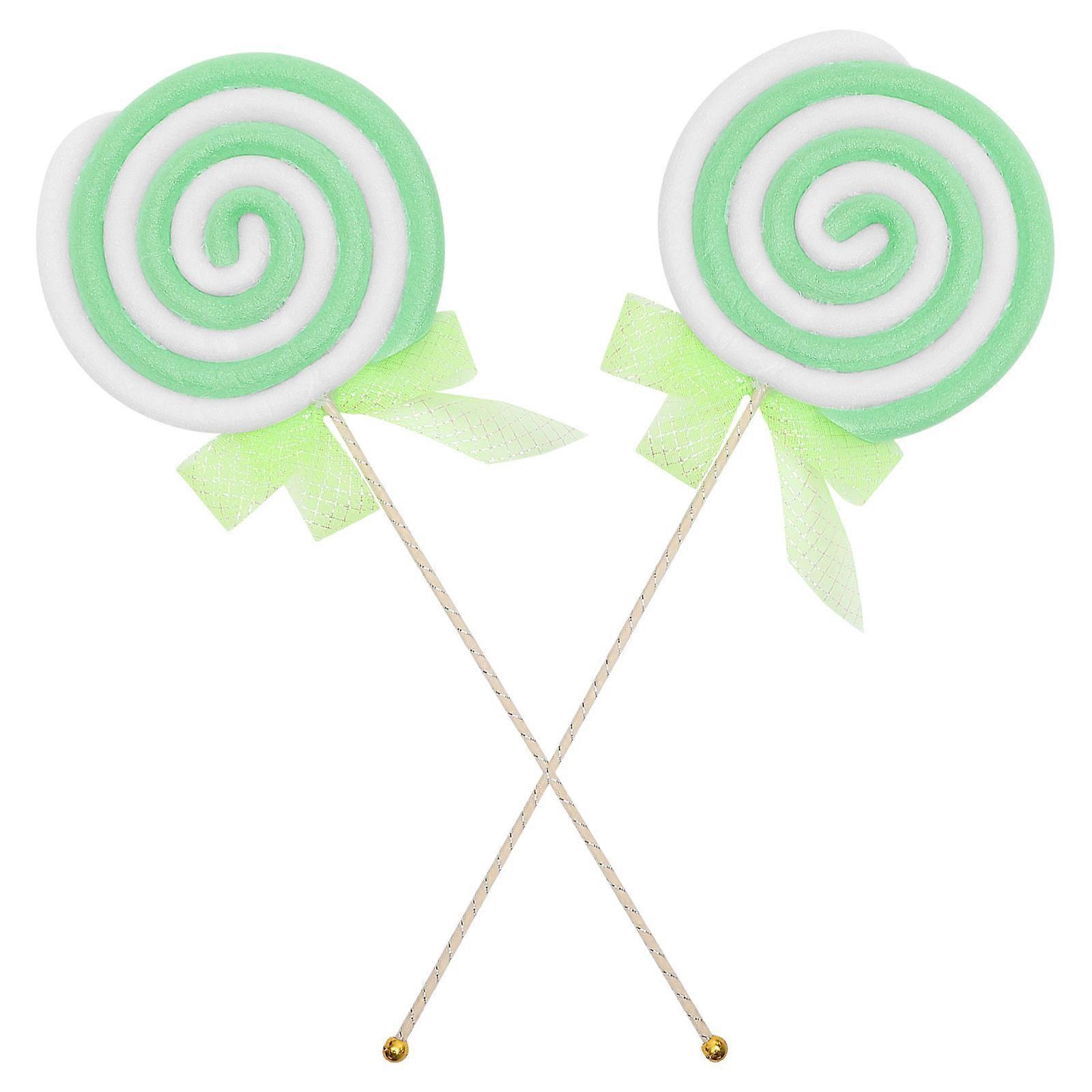 Giant Candy Props Decorations Lollipop Decors Green Candy Shape For Photography Sessions 60.00X22.00X2.00CM 2Pcs